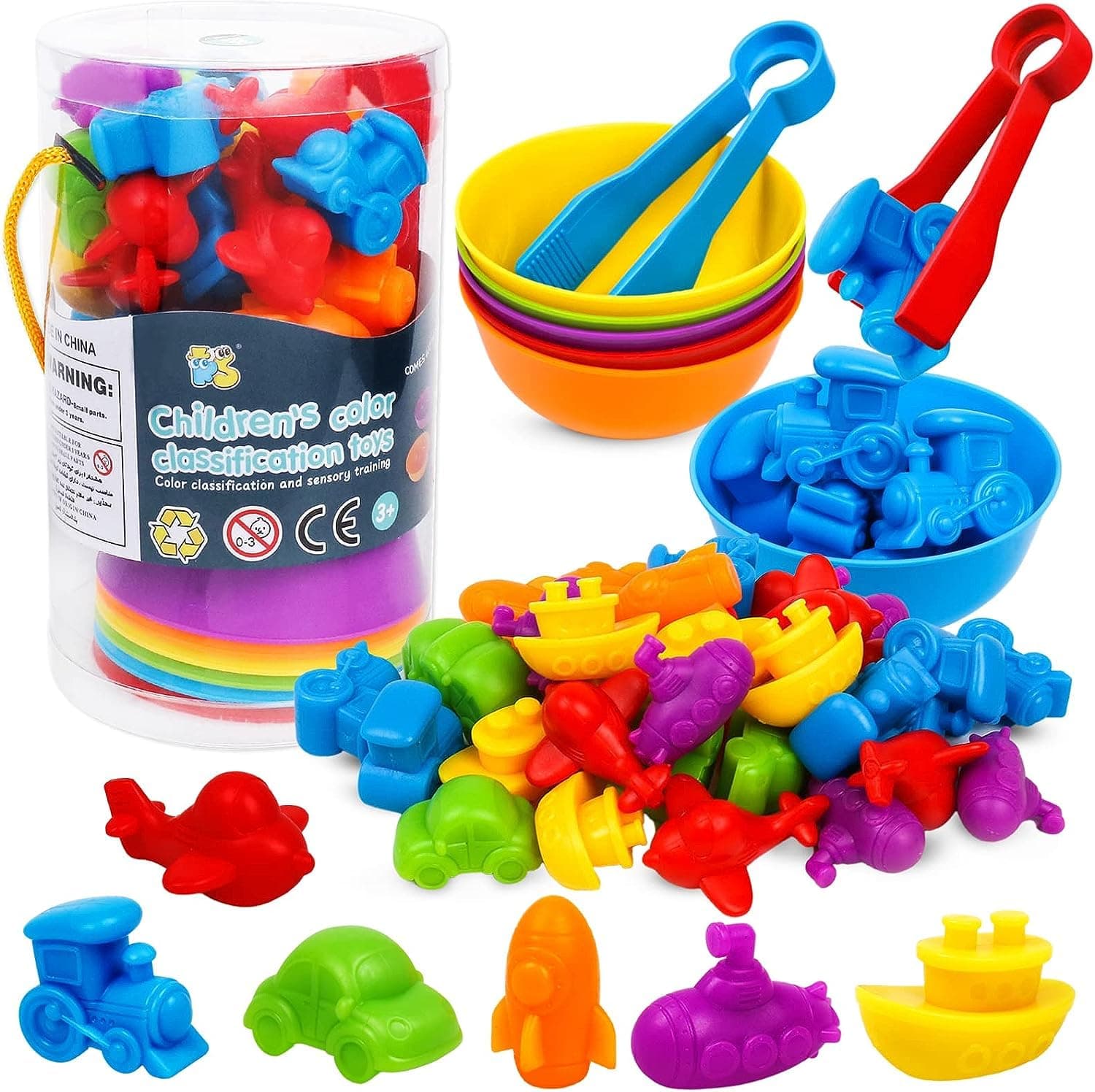 Counting Toys Matching Game with Sorting Bowls,Math Games & Sensory Training Preschool Learning Activities,Montessori Educational Toys Counting Set Gift for 3+Year Old Kids Boys Girls (Transport)