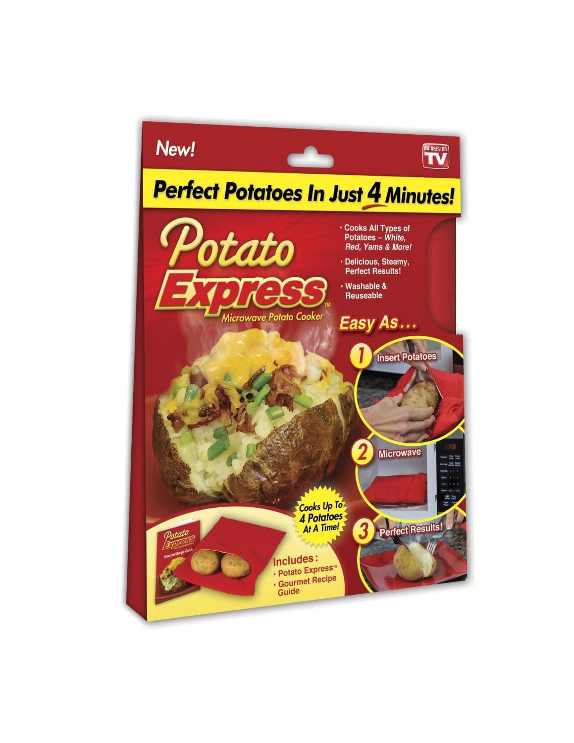 Microwave Potato Cooker, Perfect Potatoes in 4 minutes
