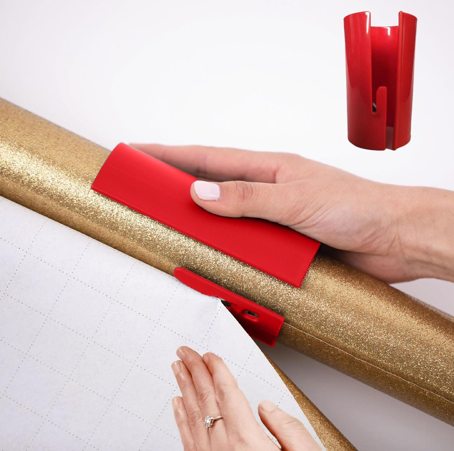 WrappingPaperCutter Cylinder Paper Cutter Paper Cutter for Packaging,Red