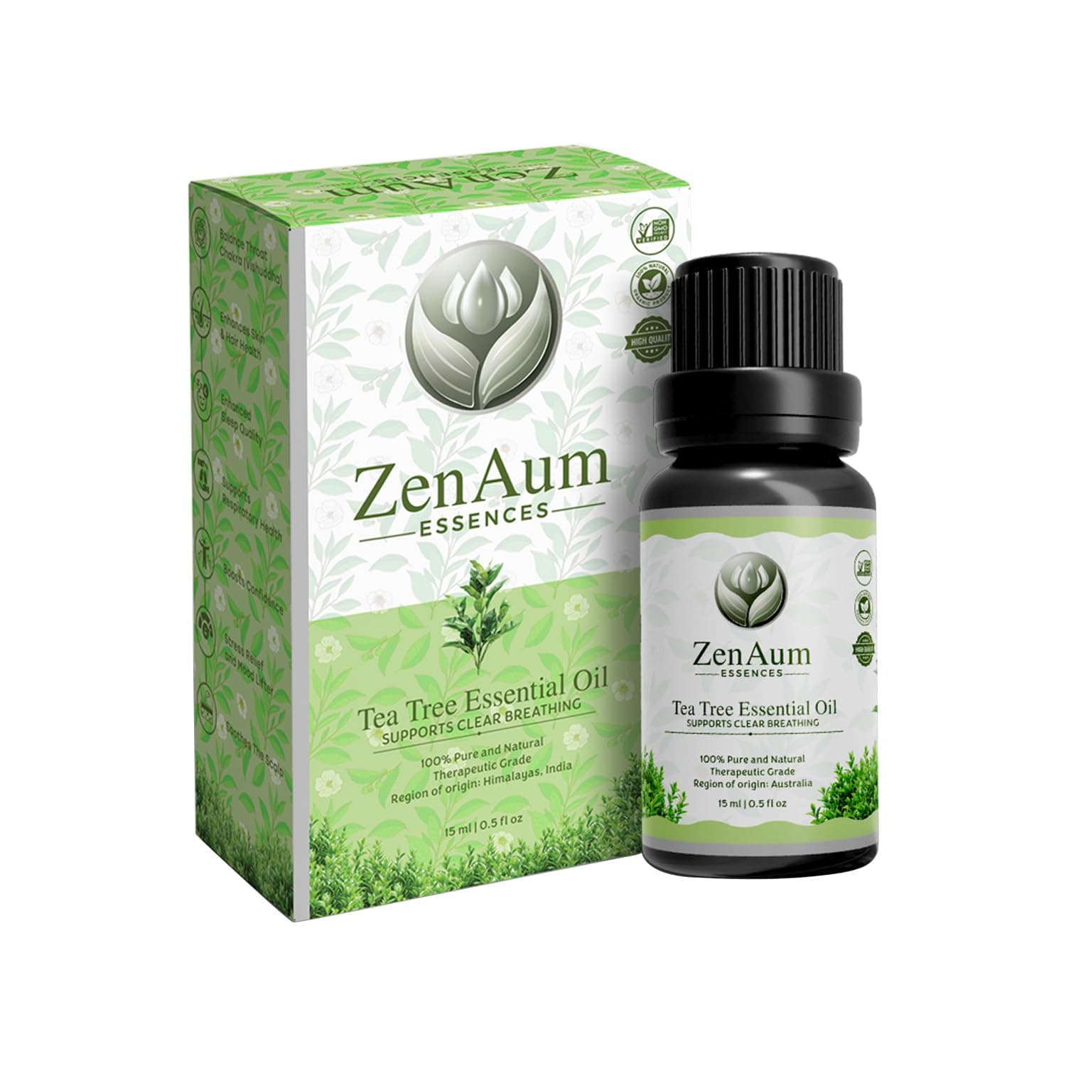 100% Pure Tea Tree Essential Oil | Antibacterial & Skin Healing | Acne, Scalp & Hair Care | Aromatherapy & Massage Use | FDA Approved | GMP, IFRA, ISO Certified- 15ml