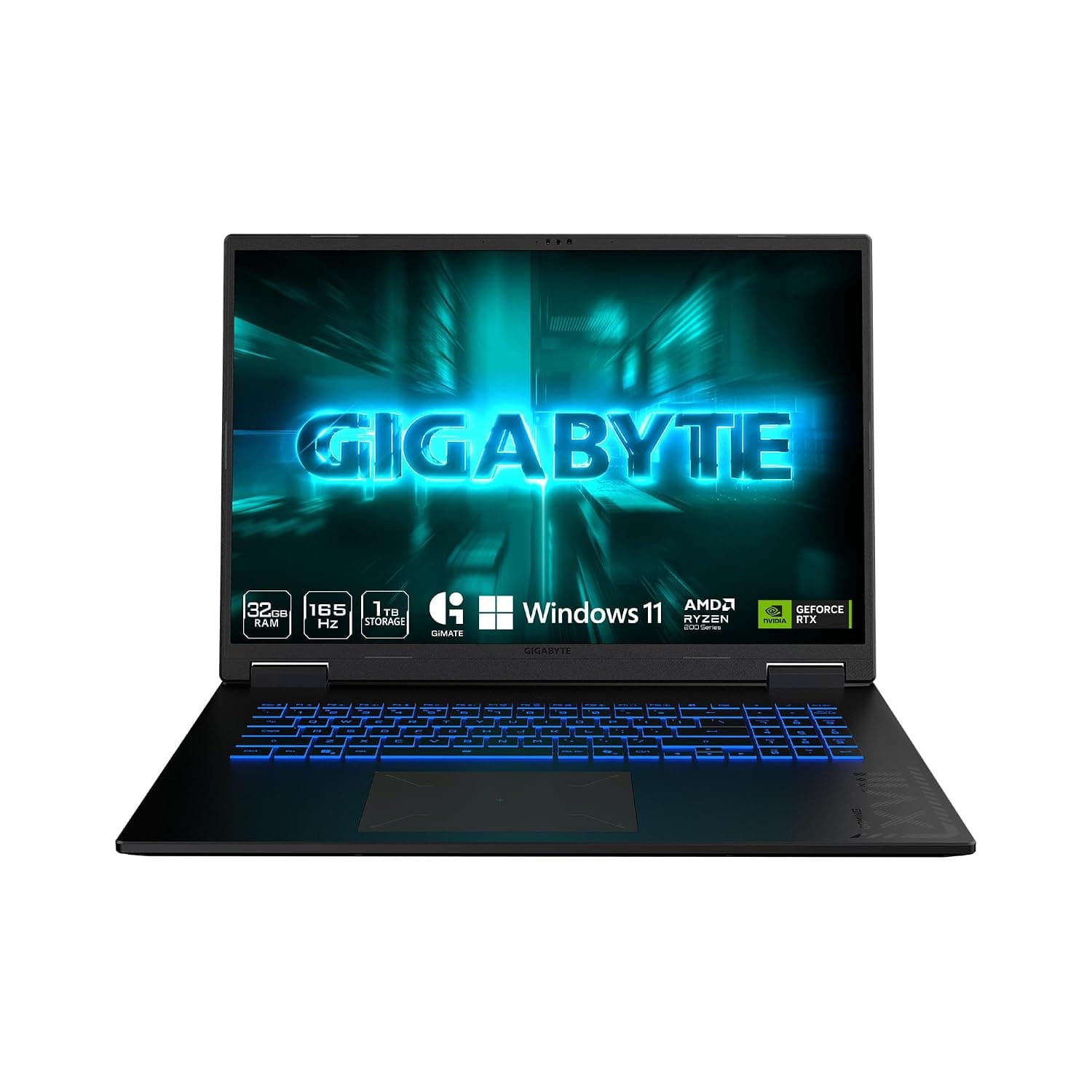 GIGABYTE Gaming A18 Gaming Laptop - 165Hz 2560x1600 WQXGA - NVIDIA GeForce RTX 5060 - AMD Ryzen 7 260-1TB SSD with 32GB DDR5 RAM - Windows 11 Home - Black Steel