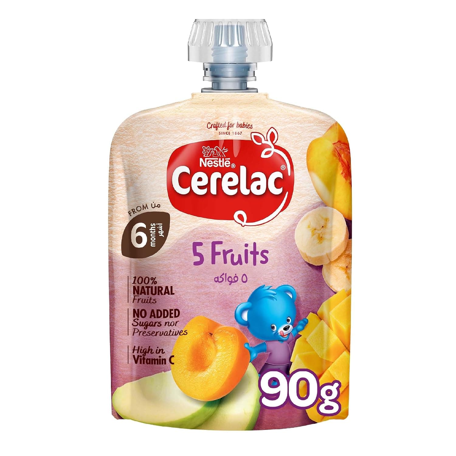 Nestlé Cerelac Fruits Puree Pouch 6 Fruits 90 G (Pack Of 1)