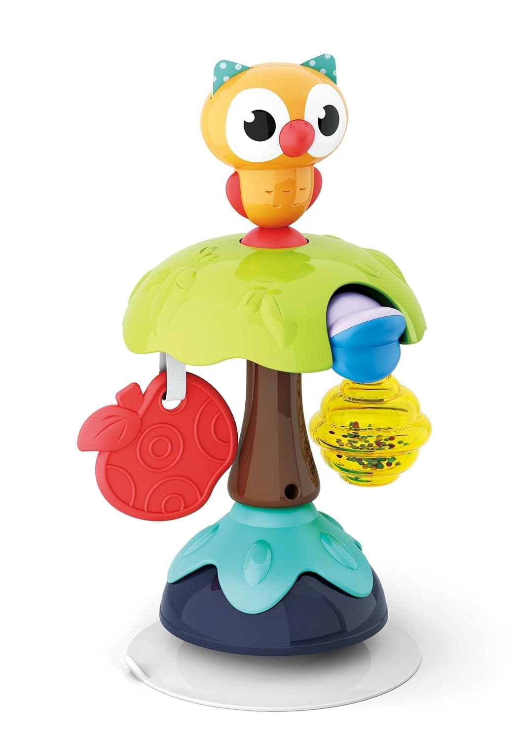 Hola Smart Owl Highchair Toy with Suction – Sensory Development Toy for Babies 6M+, Stimulates Vision, Hearing, and Touch, Fine Motor Skills, Non-Toxic and Easy to Clean, Mealtime Toys