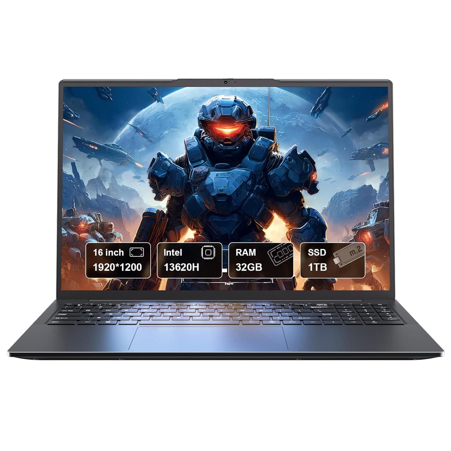 16" FHD Gaming Laptop with Intel i7-13620H (10/16, Up to 4.9GHz), 32GB RAM, 1TB NVMe SSD Windows 11 Pro Laptops, Backlit KB, Privacy Camera, USB-C, Fingerprint Reader, High-Performance