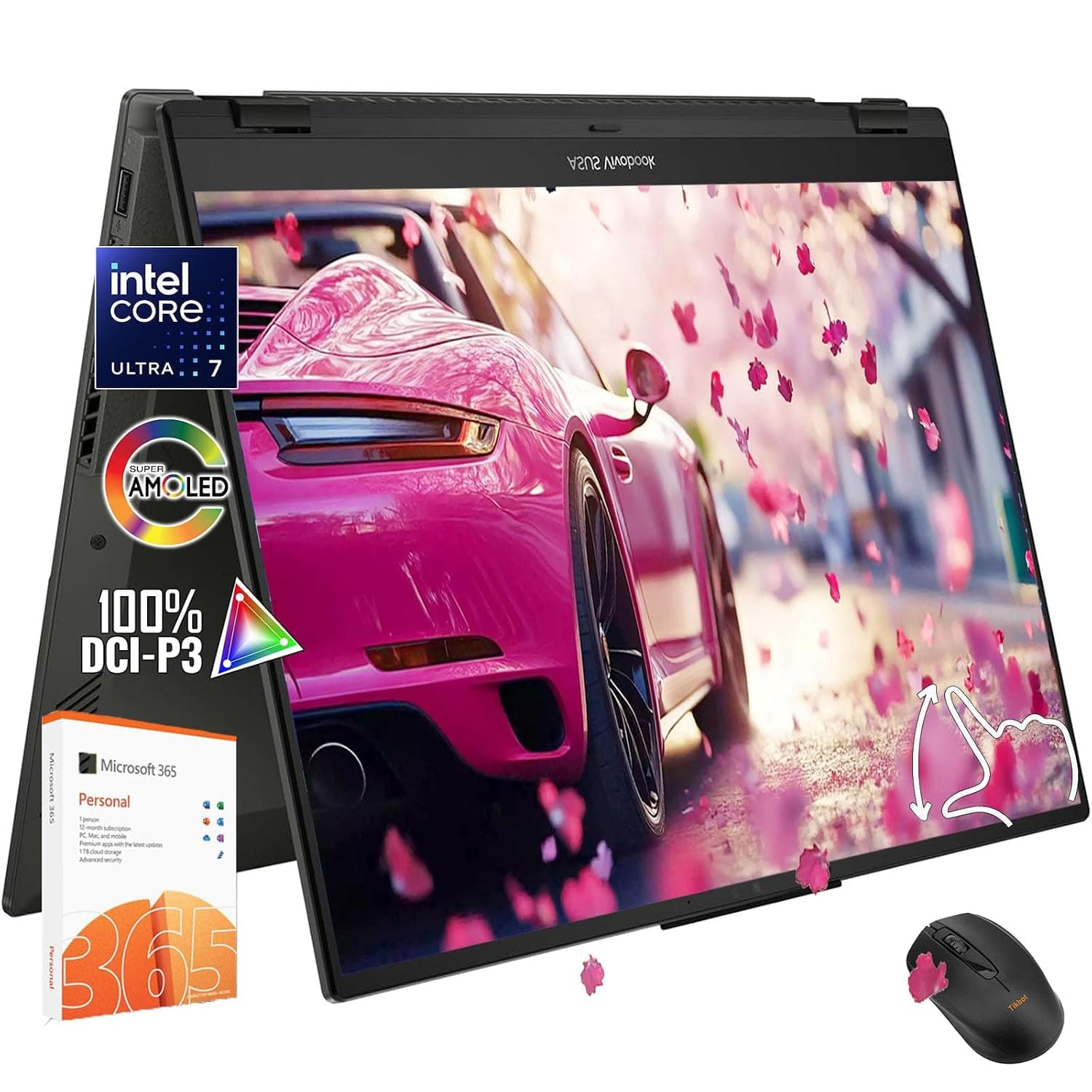 ASUS Vivobook Flip 14inch Touchscreen Laptop 2 in 1 - OLED WUXGA Display -Intel Core Ultra 7 256V -16GB RAM -4TB SSD -Backlit Keyboard -Windows 11 Office 365 -Business Computadora Portátil 2025