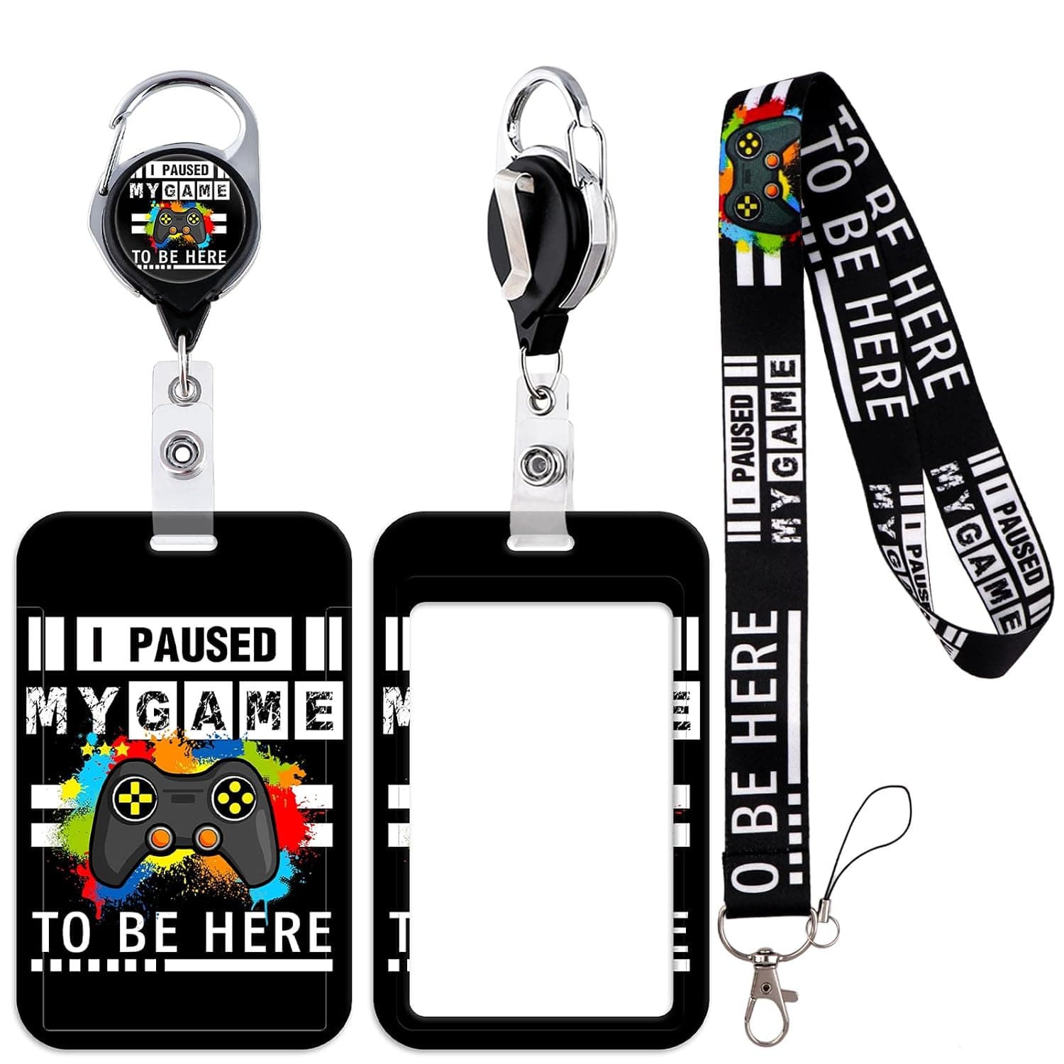 Game Lanyards for ID Badges, Retractable Badge Holder Reel Clip, Funny Nurse Office Student Gift for Keys Keychain Name Tag