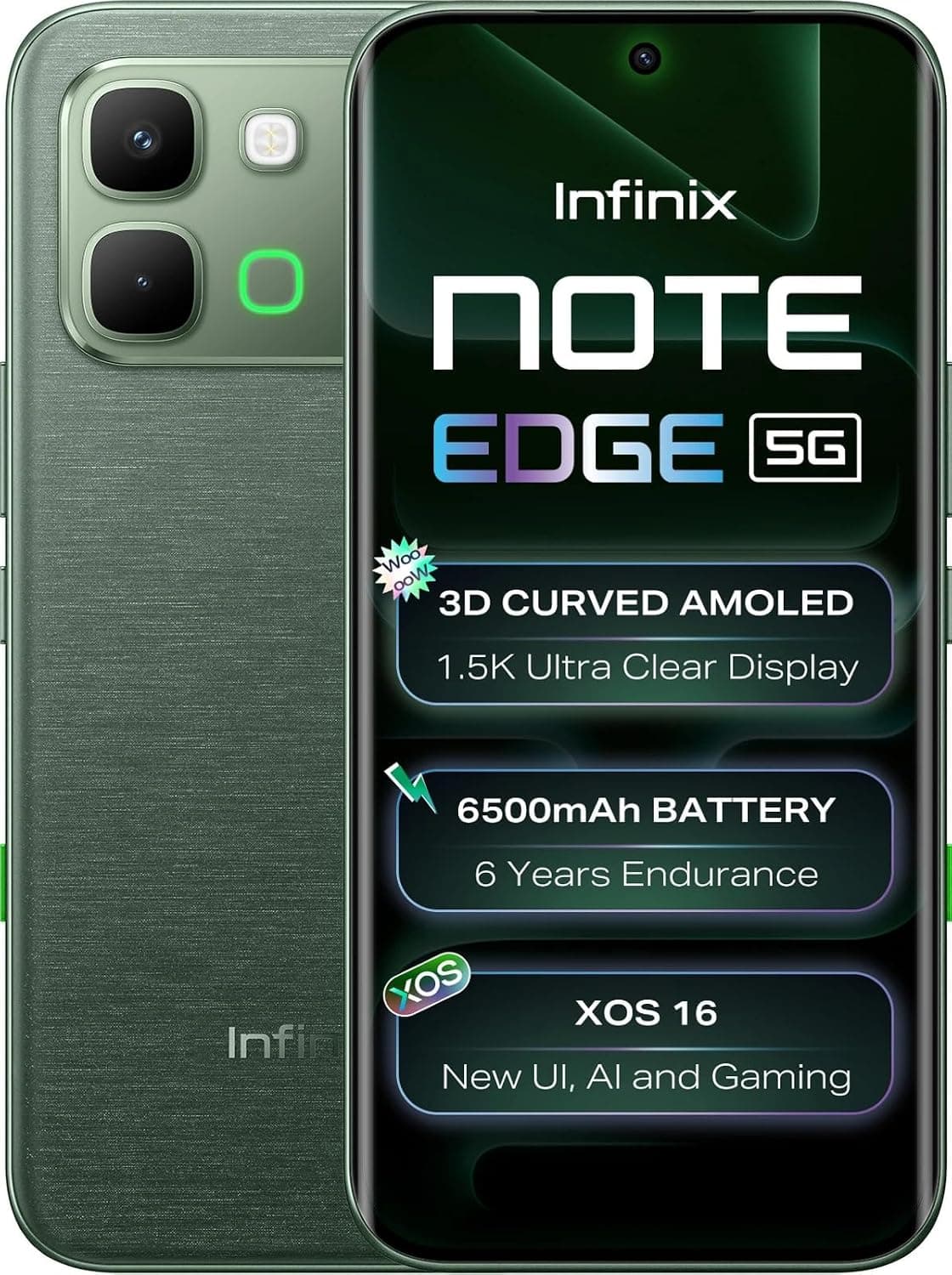 Note Edge Infinix ثنائي الشريحة ستيلار بلو 8 جيجابايت 256 جيجابايت 5G - النسخة الشرق أوسطية اللون الاخضر