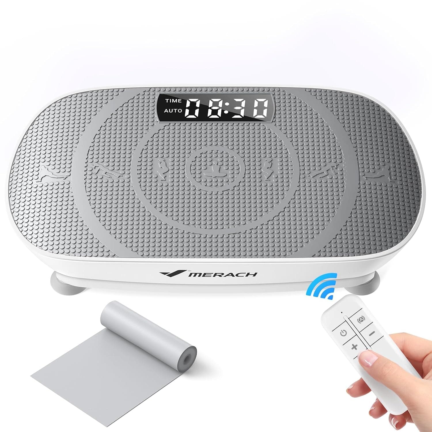 MERACH Vibration Plate, Whole Body Workout Powerful Quiet Vibration Plate Exercise Machine for Shaping, Auto or Manual Speed Control, Built-in Bluetooth Speaker