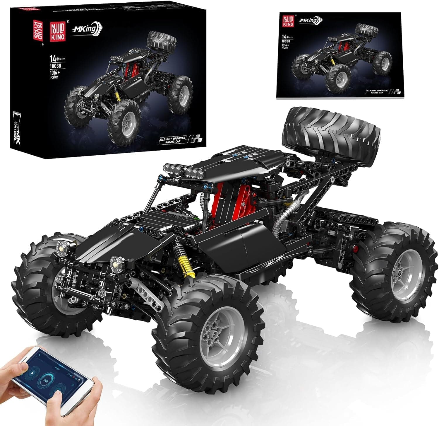 Mould King 18038 Climbing Buggy Off Road Racing Car, Building Blocks Climbing Car Model with Motors,Buggy Toy Building Kit,for Kids/Adult(1016 Pcs)