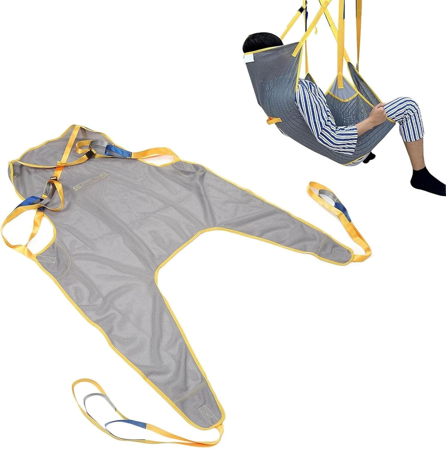 Patient Lift Sling, Professional Universal Hygiene Breathable Mesh Lift Sling for Transfer Aids,Toileting Sling, for Elderly,500lbs(230kgs) Easy Installation Patient Lift Transfer