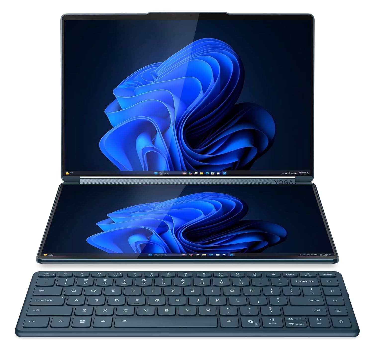 Lenovo Yoga Book 9i Laptop with Intel Core Ultra 7 255H Processor, 14” 2.8K OLED Touchscreen Display, 32GB LPDDR5X-8400MT/s RAM, 1TB SSD, 3X Thunderbolt 4, Wi-Fi 7, Yoga Pen and Windows 11 Home