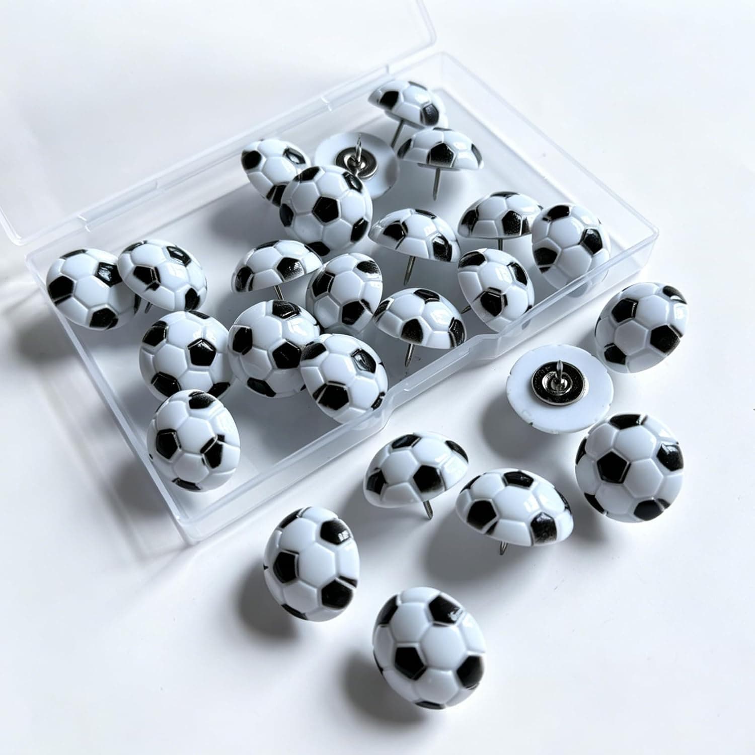 Thumb Tacks for Wall,25Pcs Decorative Push pins, Cute Thumb tacksfor Corkboards, Push pins, Desk Decor for Sports Ball Wall, Photos Wall, School Officesor Home Use (Football)