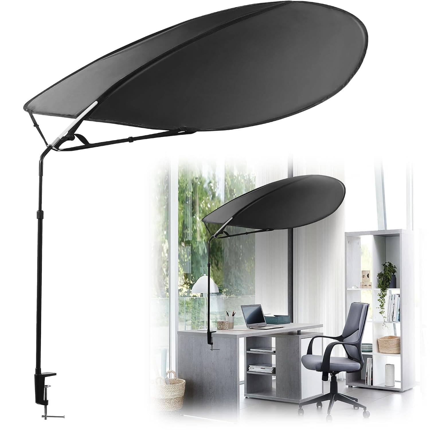 BALAPET Large Office Cubicle and Desk Shade, 360° Rotation and Horizontal Swivel Adjustable Cubicle Light Shield, Designed for Light Sensitive Worker, Ideal Shade for Office Cubicles and Desks
