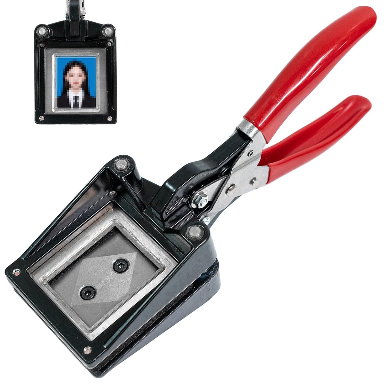 Photo Cutter, 35x45mm Passport Picture Cutter Machine, Handheld Card Paper Die Cutting Punch for ID, Driver License, Visa Photos (Stainless Steel)