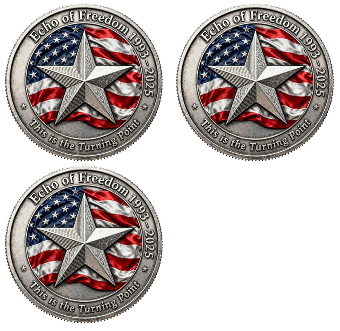 3 PCS/5 PCS/10 PCS Charlie Kirk Challenge Coins This is The Turning Point Collection Coins in Memory of a Voice for Faith Freedom and America 1993–2025 (3 PCS)