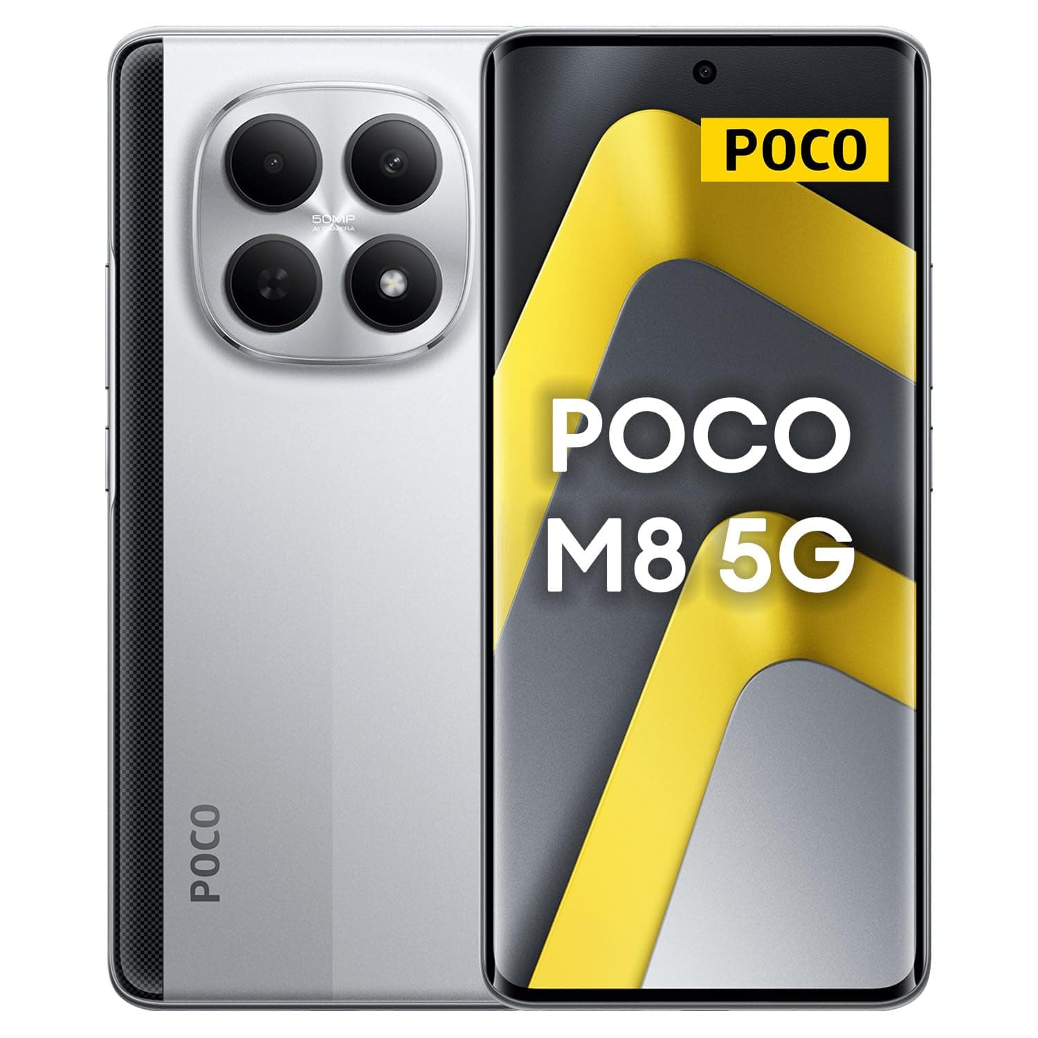 Xiaomi Poco M8 Dual-SIM 256GB ROM + 8GB RAM (GSM Only | No CDMA) Factory Unlocked 5G Smartphone (Silver) - International Version