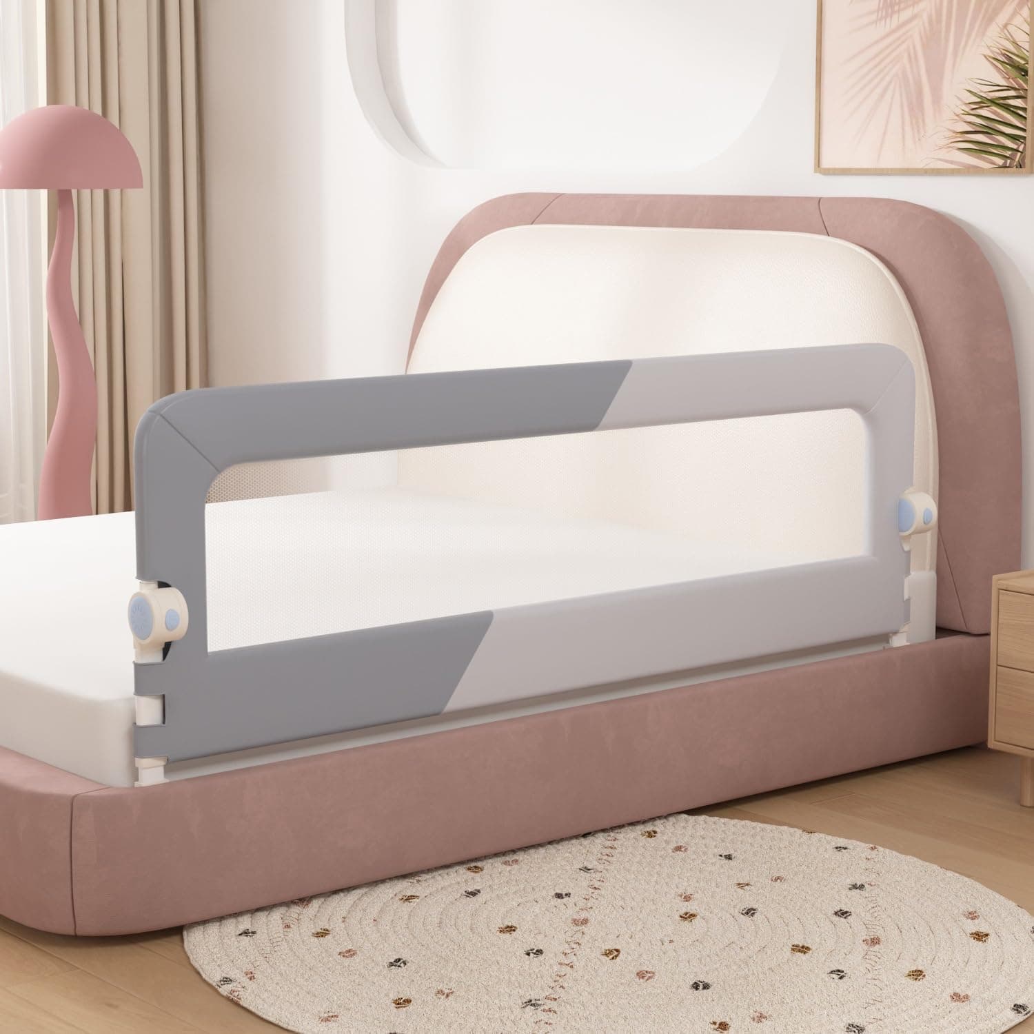Baby Bed Rails Guard - Foldable Toddler Bed Rail, Kids' Bed Rails & Rail Guards,Safety Bed Fence Protector Rail, Adjustable Heights Bed Guard Rail for Queen King Twin Bed Kid (1.8 M)