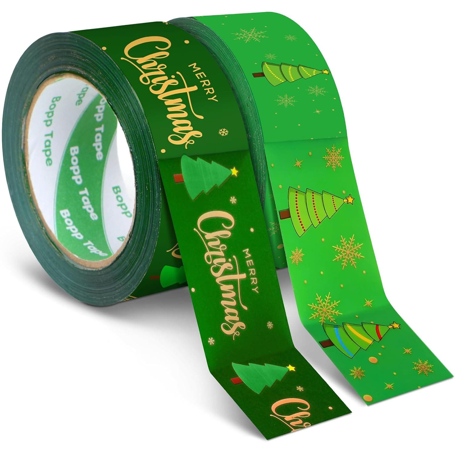 Watersay 2 Roll 220 Yard Christmas Packing Tape 1.89'' Decorative Packing Tape Merry Christmas Gift Wrapping Tape Cute Packaging Tape for Boxes Small Business Packages