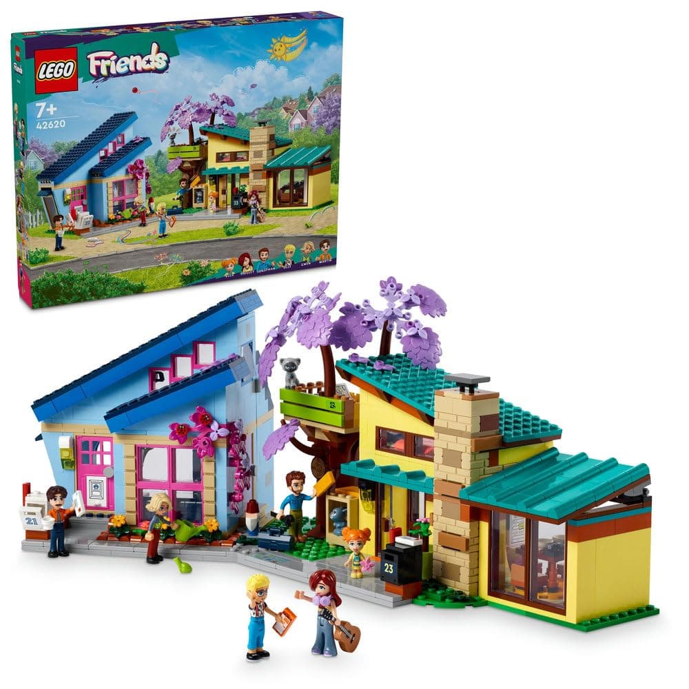 LEGO Friends Olly and Paisley's Family Houses, Toy Dolls House Set for 7 Plus Year Old Girls, Boys & Kids with Mini-Doll Characters, Accessories and Pet Toys for Role Play, Birthday Gifts 42620