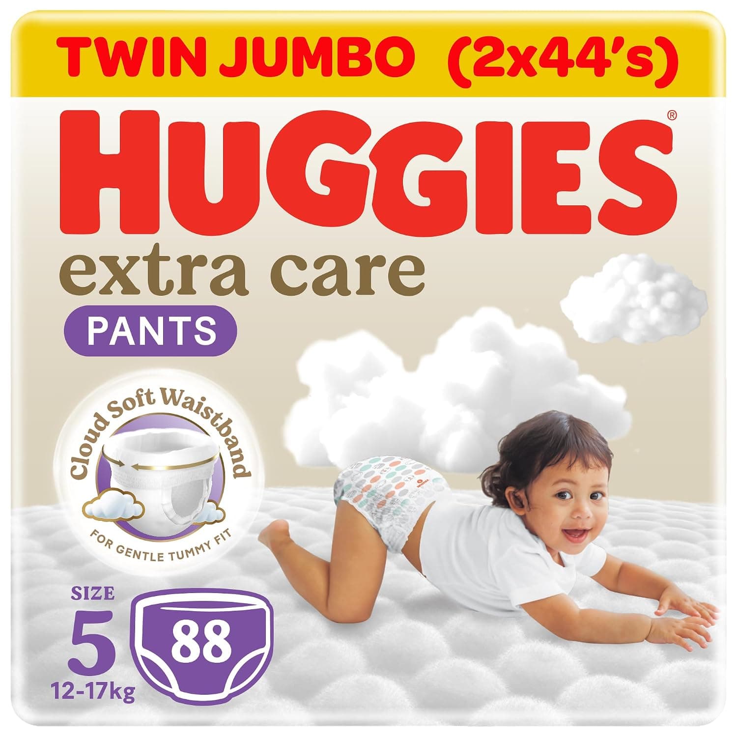 Huggies Extra Care Culotte Size 5 (12-17 KG) Pack of 2 x 44 Pants