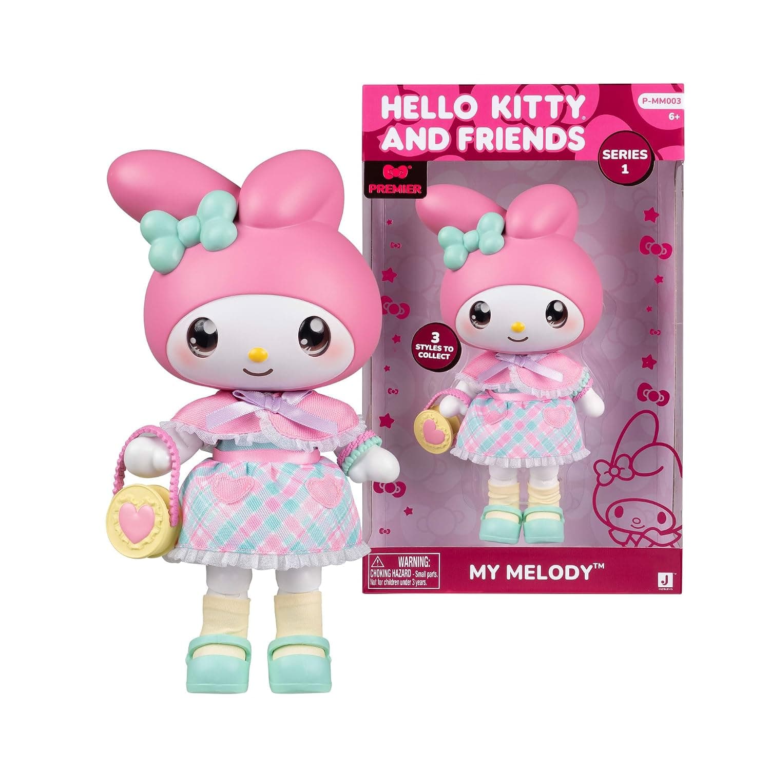 Hello Kitty - My Melody Premier Doll 20 cm, 9 Points of Articulation, Removable Clothes and Accessories, for Collectors, Children and Girls from 3 Years