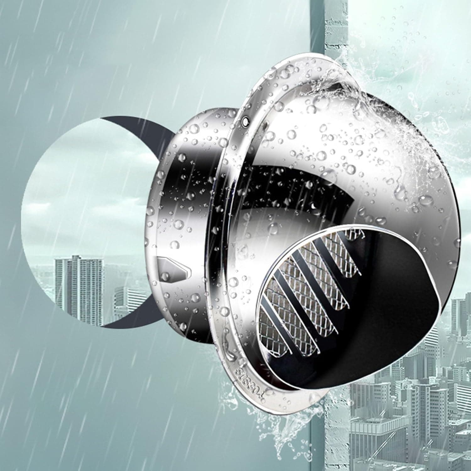 شبكة تهوية دائرية لغطاء حيز المحرك من الستانلس ستيل 201 لتكييف الهواء وقبعة المطر، مروحة عادم 2 انش 3.5 انش 5.9 انش 7 انش 15.7 انش (الحجم: 130 ملم/5.1 انش)