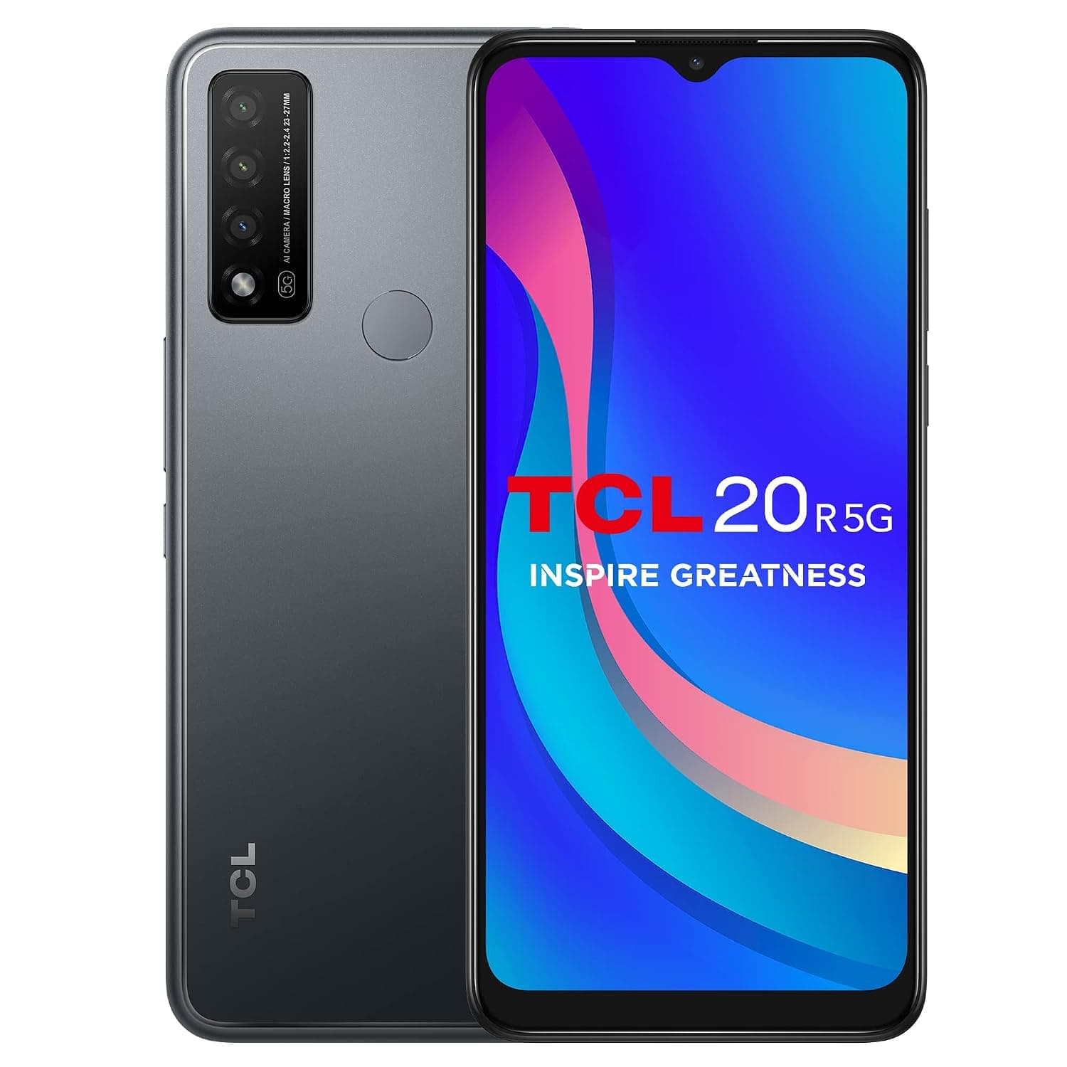 TCL 20R - Smartphone 64GB, 4GB RAM, Dual Sim, Granite Grey, 164.3 x 75 x 8.99mm
