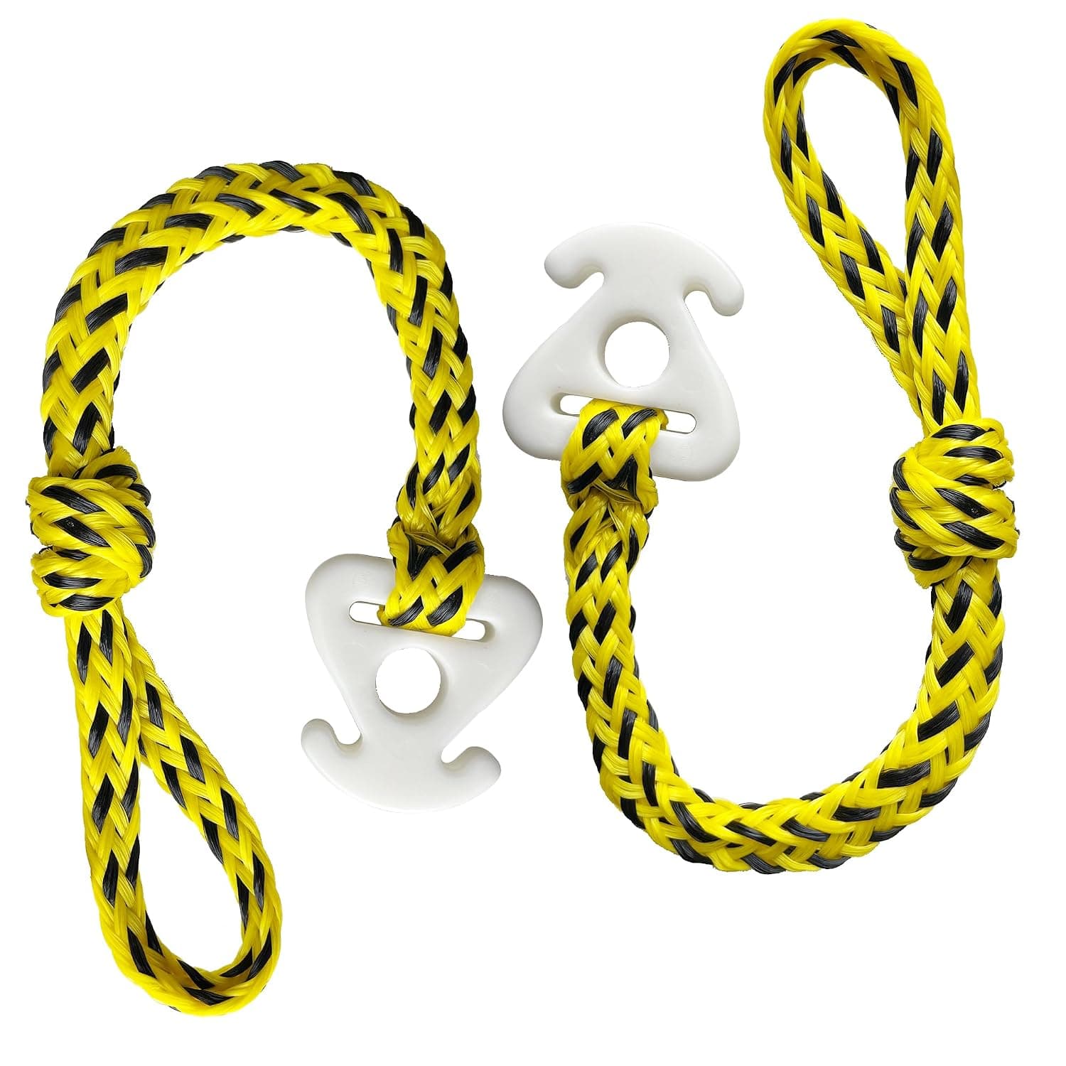 2 Pack Tow Rope Quick Connector for Tubing, Skiing, Boating, Wakeboarding, Watersports Gifts - Yellow, Polypropylene (PP)