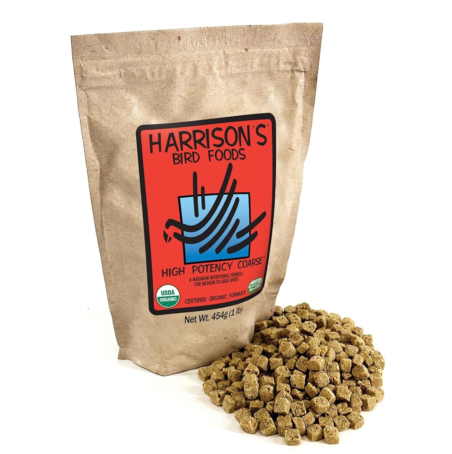 High Potency Coarse organic bird food, 454 grams