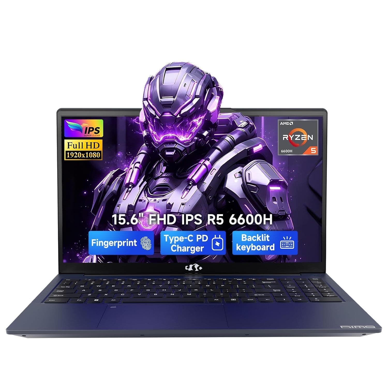 NIMO 15.6" FHD IPS Business Laptop, i5-12450H 8 Cores 32GB RAM 1TB SSD (Beat i7-11800H, Up to 4.4 GHz) Student Computer with 100W Type-C Fingerprint Backlit Keyboard WiFi-6 Numpad