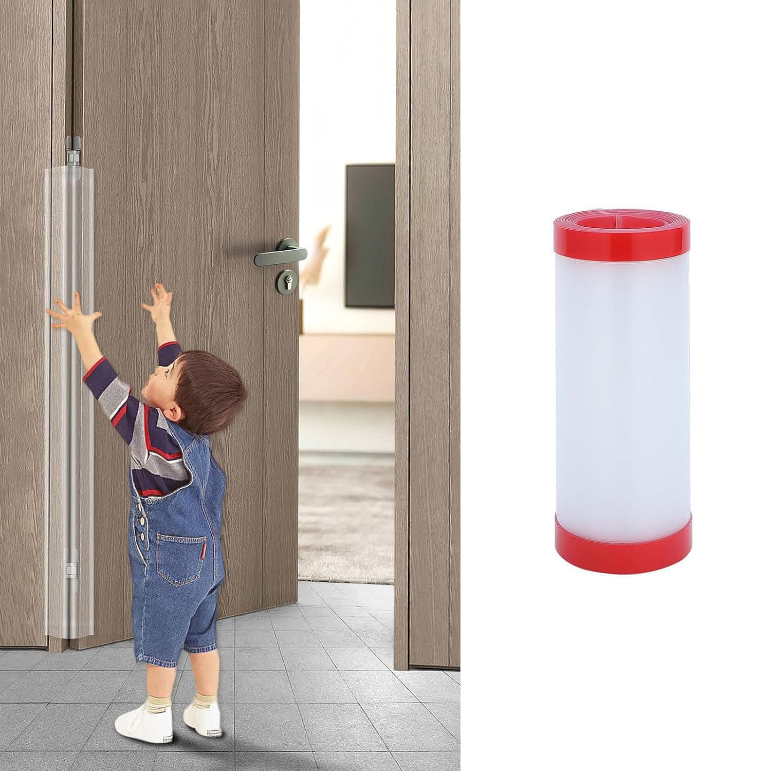 ALMEKAQUZ Door Pinch Guard Baby Proofing, Door Hinge Cover, Door Protector for Kids Finger Safety, Door Finger Pinch Guards Heavy Duty, Door jam Shield(1 Roll, 17cm*120)