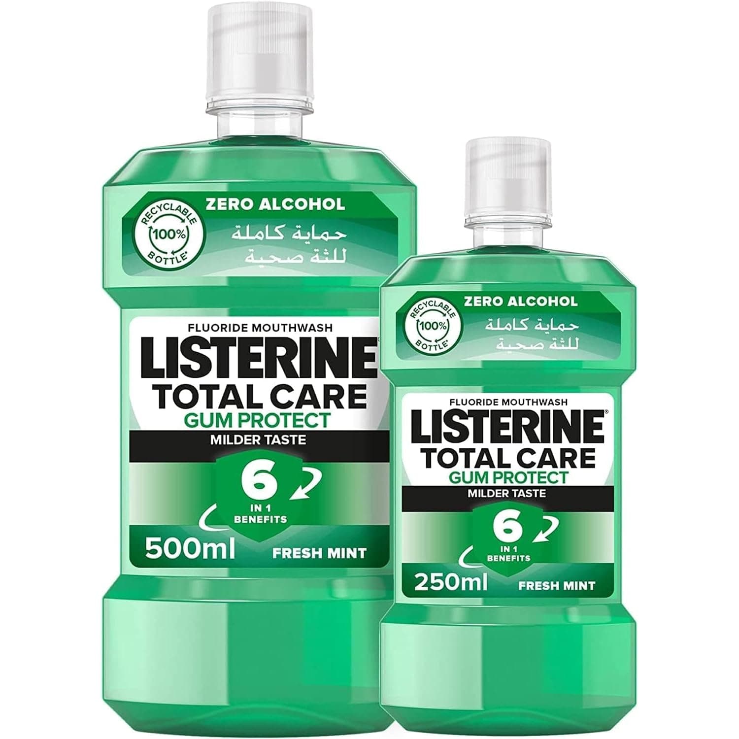 Listerine Mouthwash Teeth & Gum Defence, Milder Taste, 500ml + 250ml Free