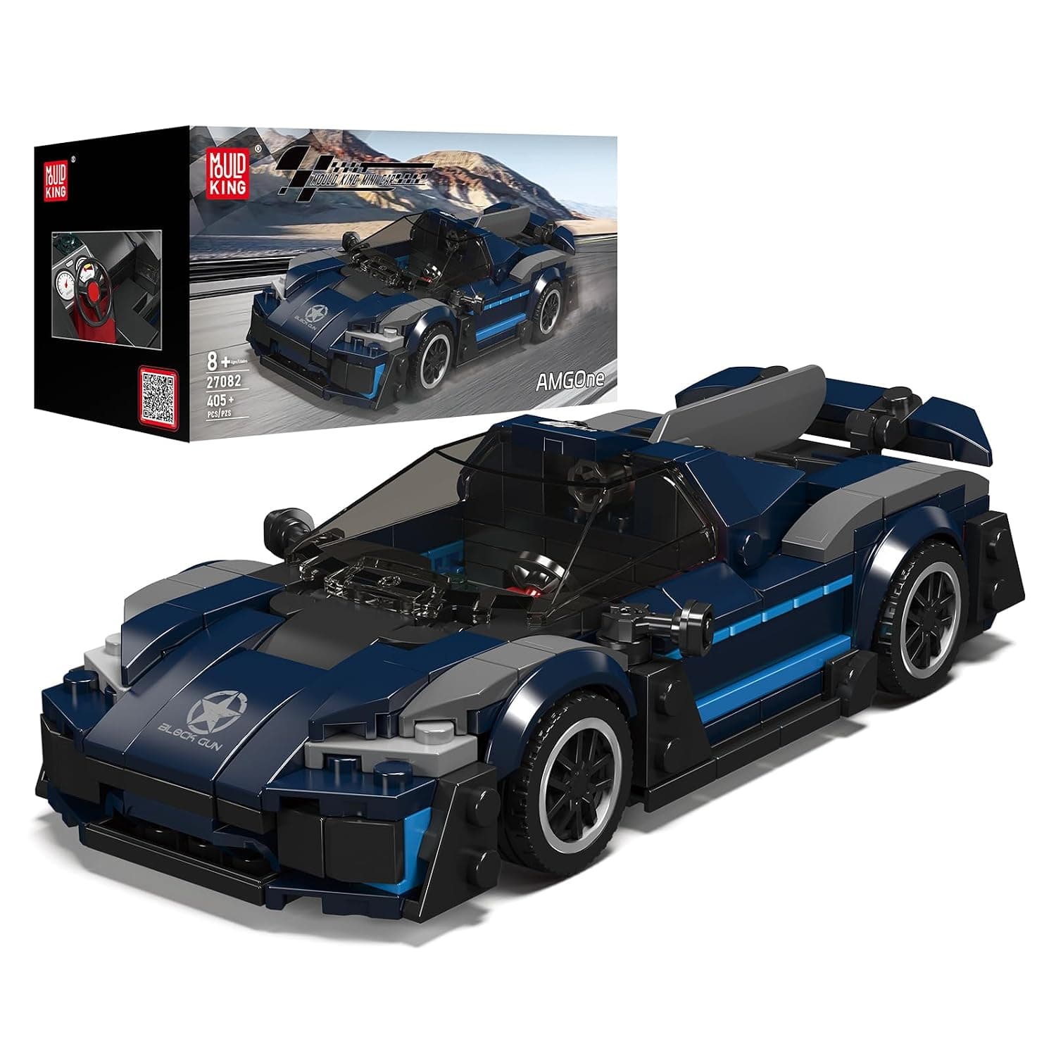 Mould King 27082 Speed Car Models Building Sets with Display Case, Model Kits Building Blocks, Super Car Toys,for Adults Kids 8+(405PCS)