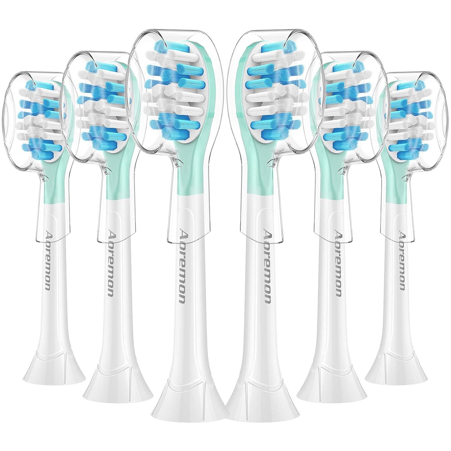 Aoremon Replacement Toothbrush Heads for Philips Sonicare C3 Premium Plaque Control HX9044/65 G3 Premium Gum Care HX9054/65, 6 Brush Heads, White