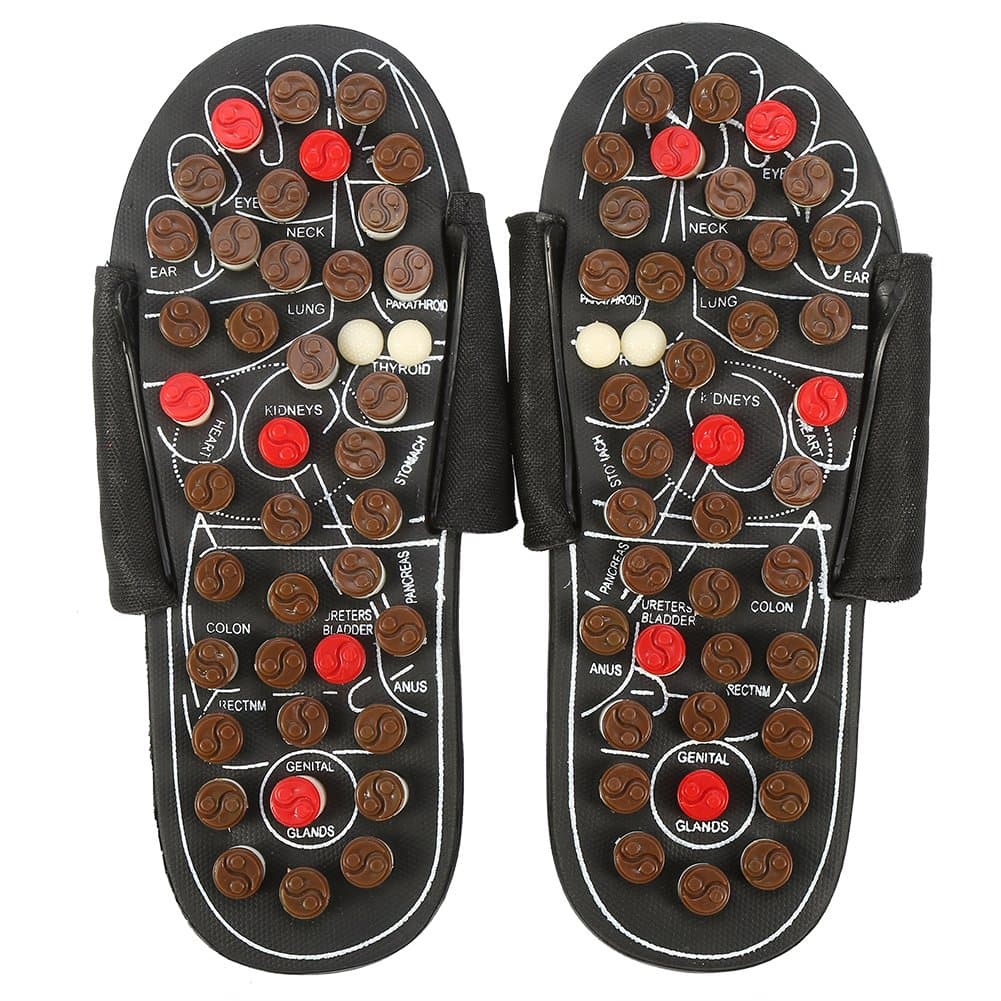 Massage Shoes Foot Massager Massage Shoes with 41 TAi CHI Massage Points Foot Reflexology Accupressure for Foot Care Relaxation for Men and Women (38-39-Brown)