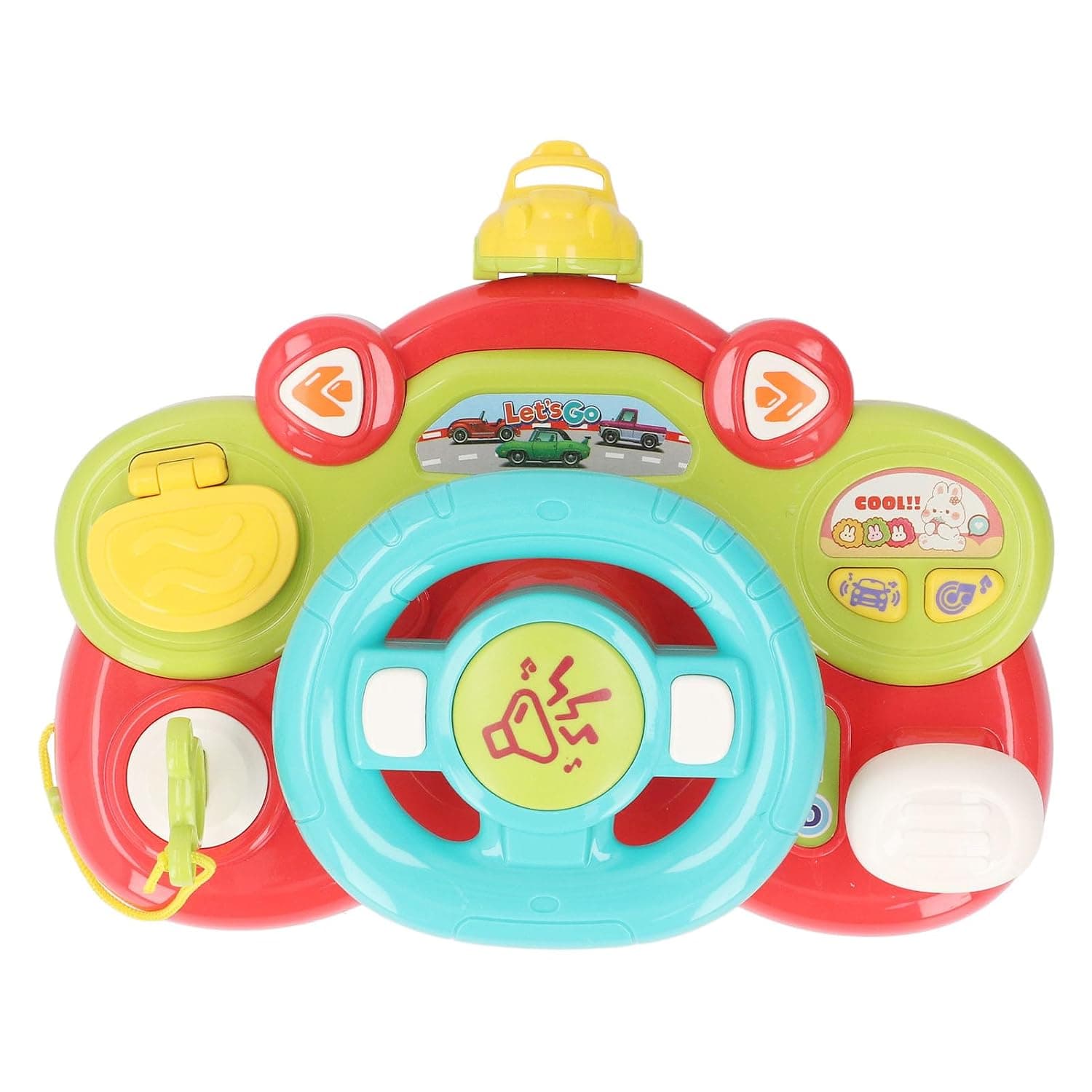 Eacam Sensory Learning Toddler Steering Wheel Toy Musical Educational Baby Toy, Safe Plastic, 8.9 X 7.1in, Applicable scene: Imaginative Play (Car)