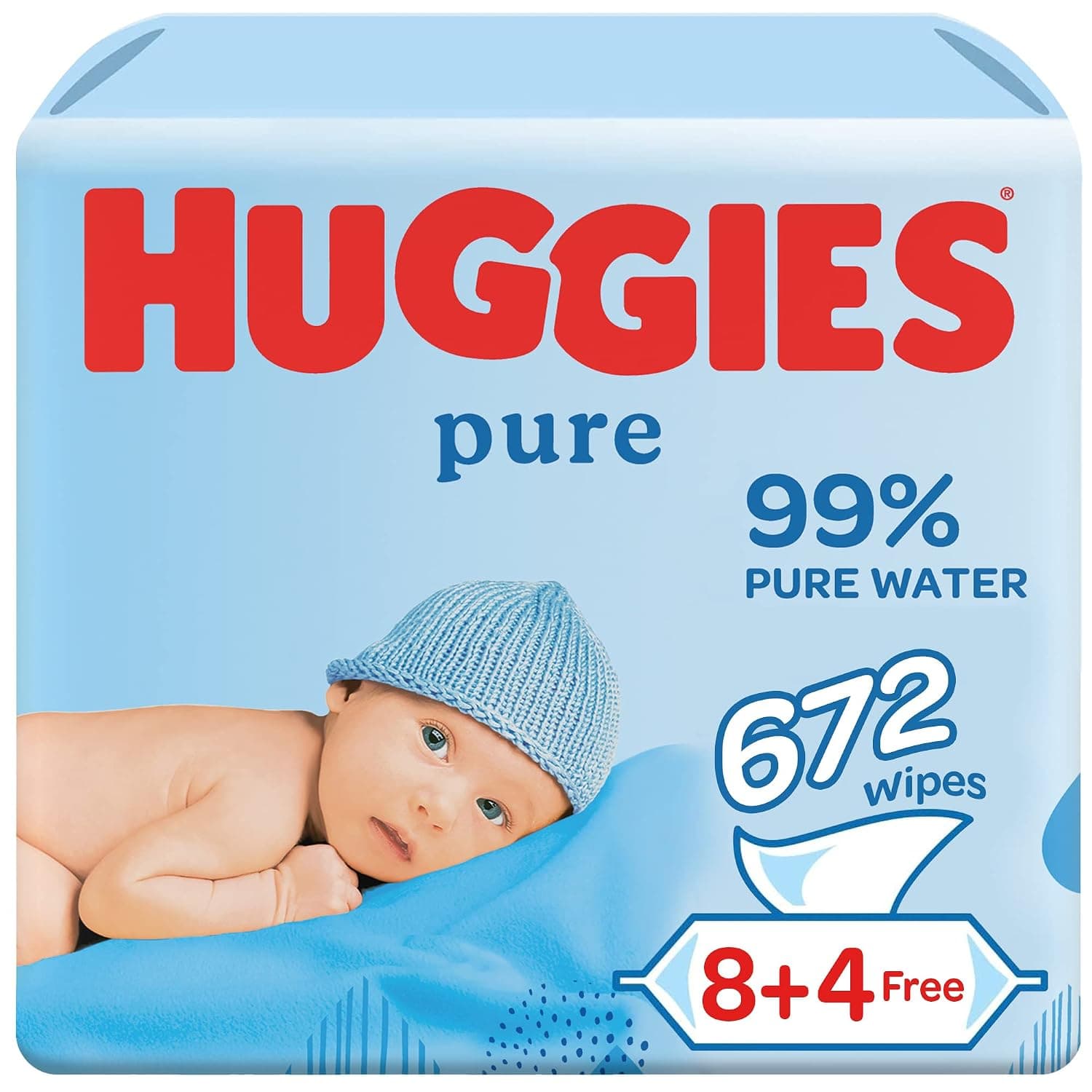 Huggies Baby Wipe Pure Water Pack of 12 x 56 Wipes