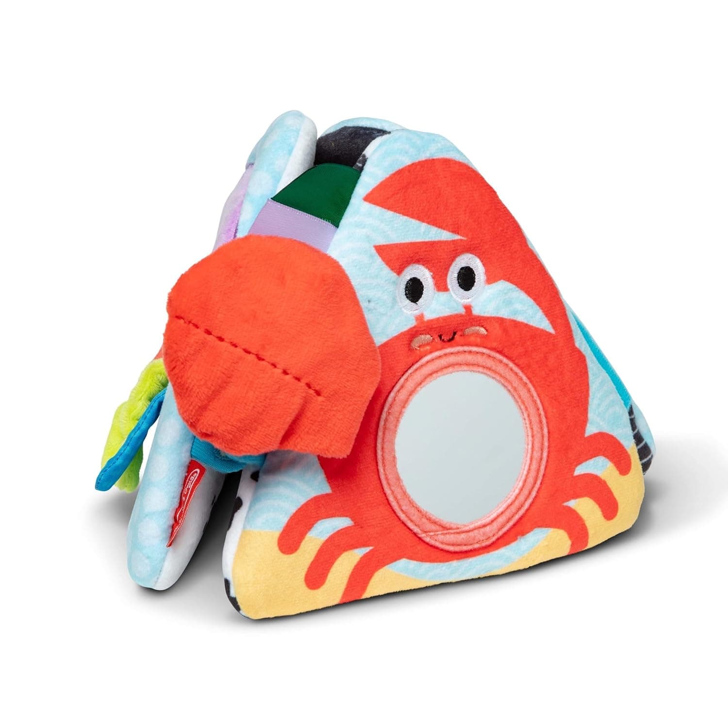 Melissa & Doug, Tummy Time Ocean Triangle Baby Toy, Textured Soft Sensory Toy, Mirror, Floor Toy From Birth to 6 Months Old