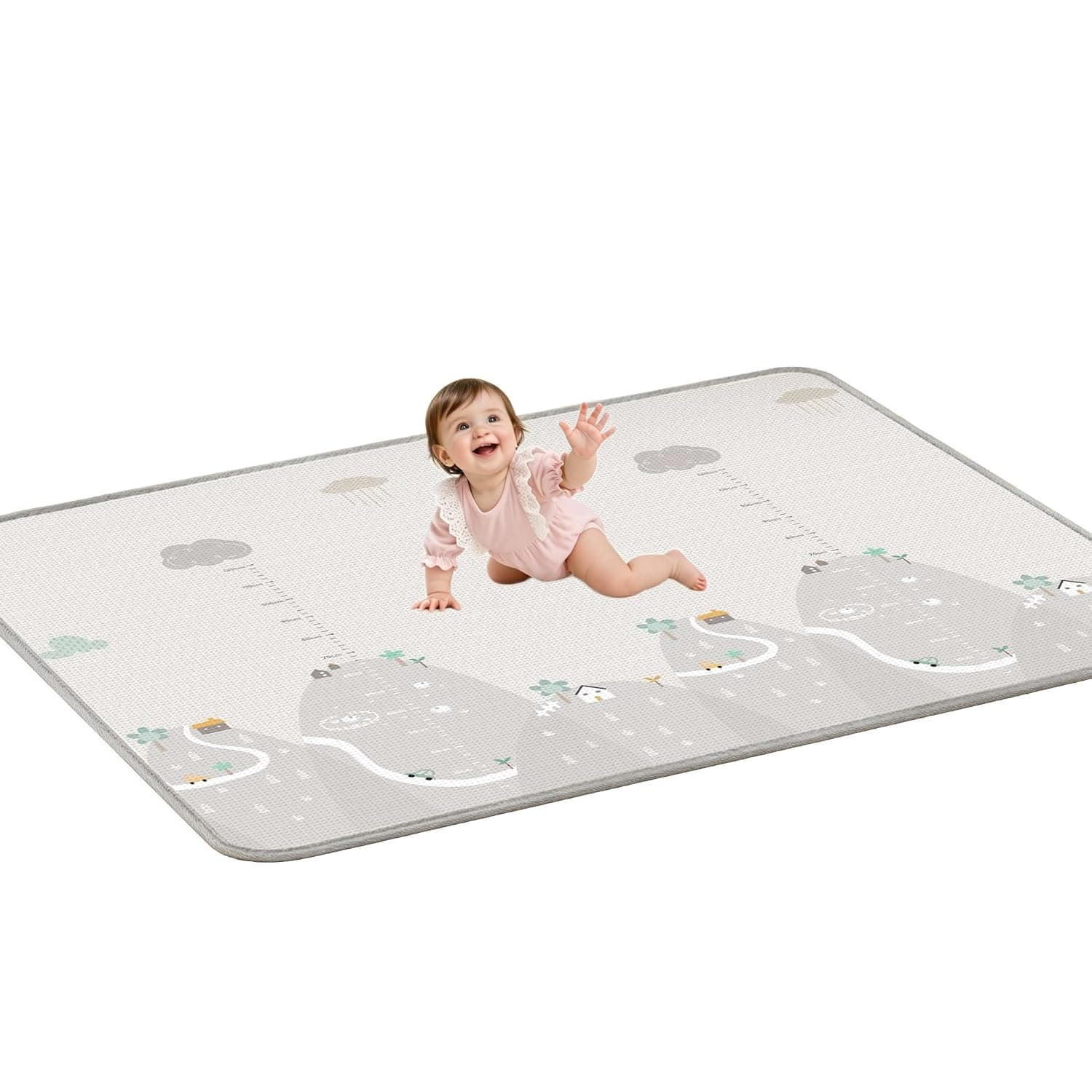 Baby Play Mat,Baby Crawling Mat 193 * 176 CM,1 CM large foldable children's mat soft foam double-sided waterproof extra thick non-slip play mat, suitable for living room, bedroom, camping