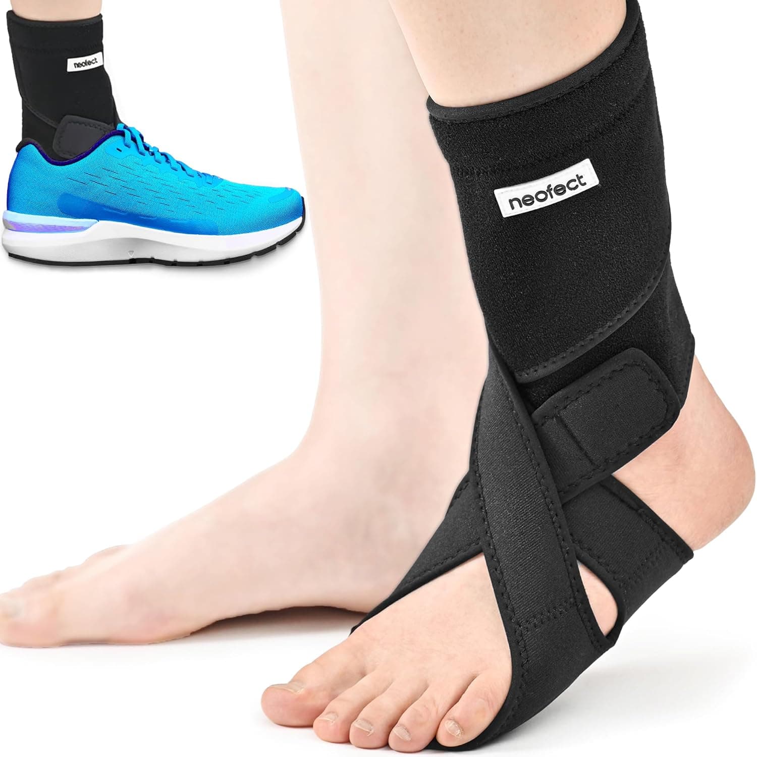 NEOFECT Drop Foot Brace Black Left AFO Foot Drop Brace for Walking (Large size), Drop Foot Brace with Shoes, Stroke Recovery Equipment, Foot Drop Brace for Sleeping, Adjustable Ankle Brace(20)