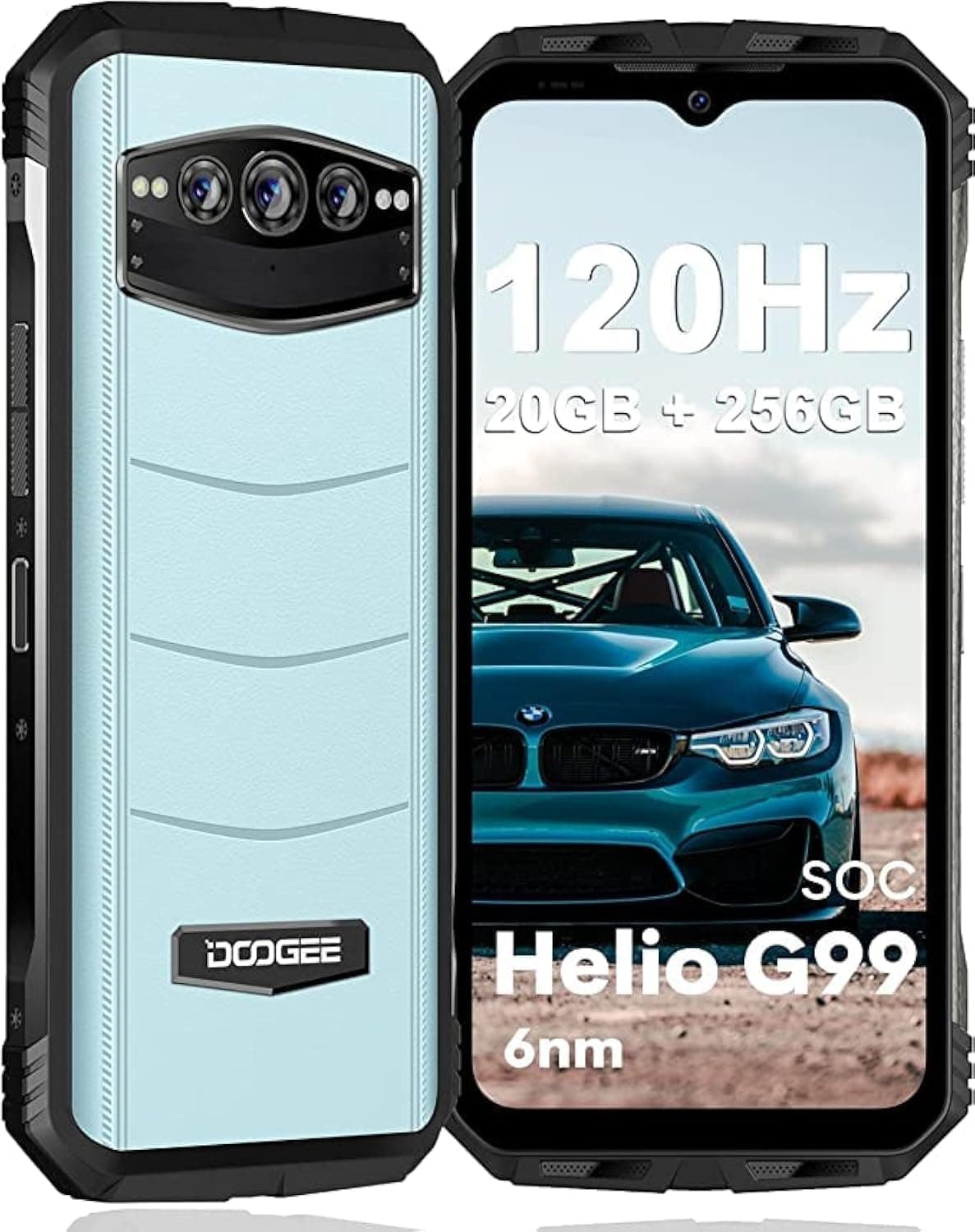 2023 Rugged Smartphone DOOGEE S100, 20GB + 256GB Dual 4G Gaming Rugged Phone Unlocked, 6.6" + 120Hz Rugged Phone, 66W Fast Charging, Dual Speakers,108MP Camera, Night Vision, NFC/OTG (Blue)