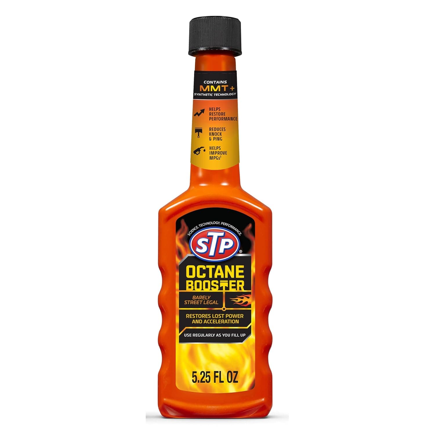 STP Octane Booster, Bottled Fuel System Cleaner Restores Lost Power and Acceleration, 5.25 Oz, STP