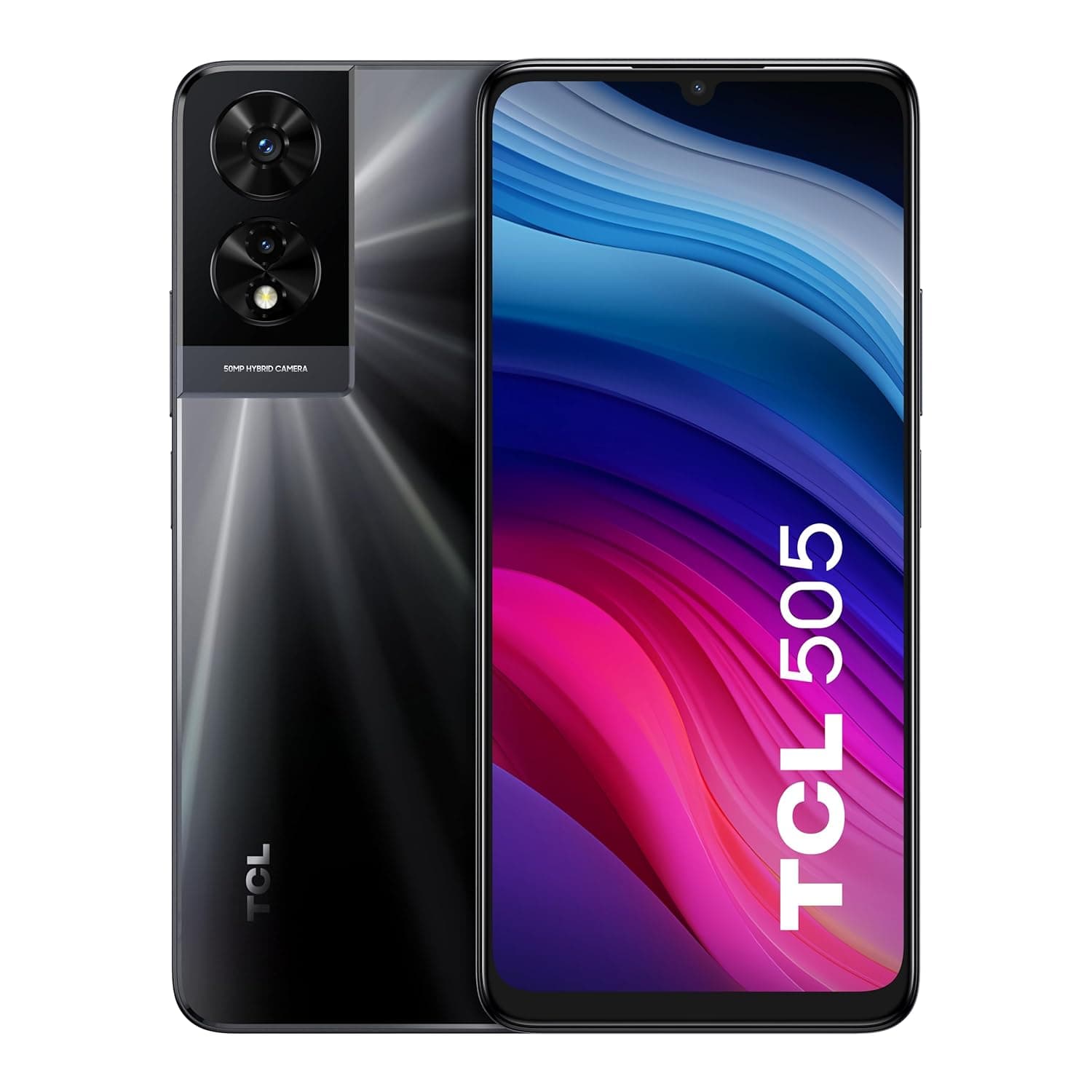 TCL 505 Unlocked Android Smartphone | 6.75" HD+ 90Hz Display, 128GB Storage, up to 8GB RAM, 13MP Rear Camera, 5010mAh Battery, Dual SIM | Grey
