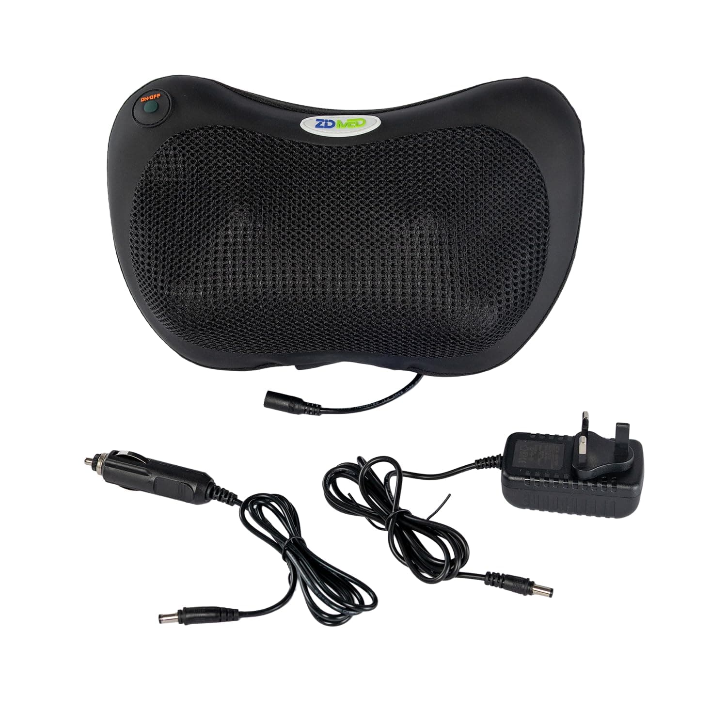 Shiatsu Neck & Back Massager Pillow – 4 Deep-Kneading Massage Nodes with Heat Function & Adjustable Straps for Home, Office & Car Use