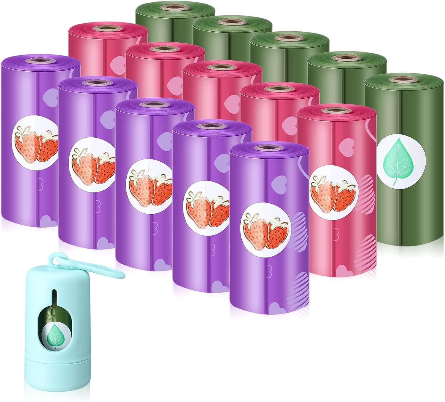 16 Refill Rolls/240 Disposable Diaper Bags with Dispenser Scented Waste Baby Poop Bags Convenient and Quick Diaper Disposal