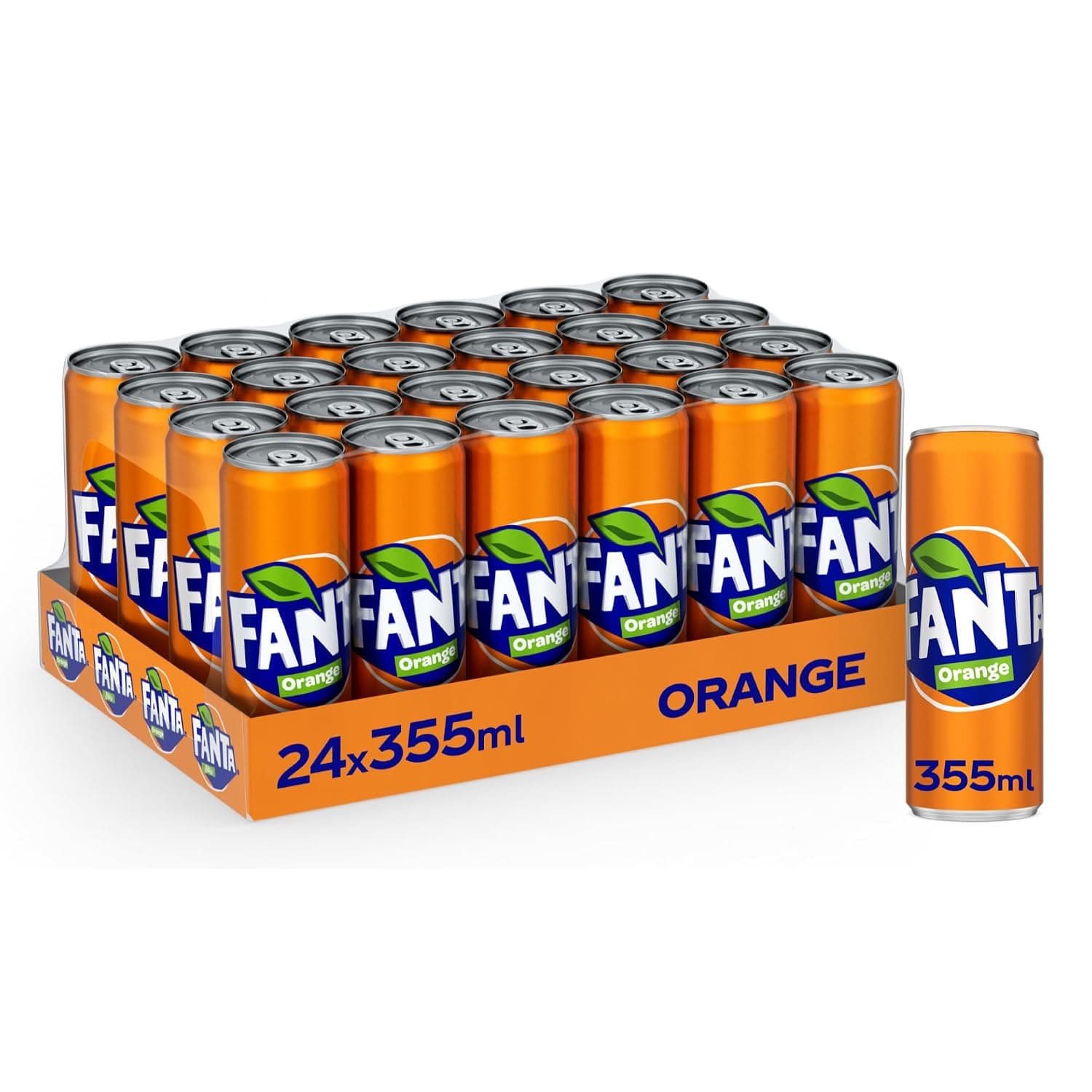 Fanta Orange, Pack of 24 Soda Cans, 355 ml, Refreshing Soft Drinks, Add Fun to Any Occasion with Fanta Soft Drinks