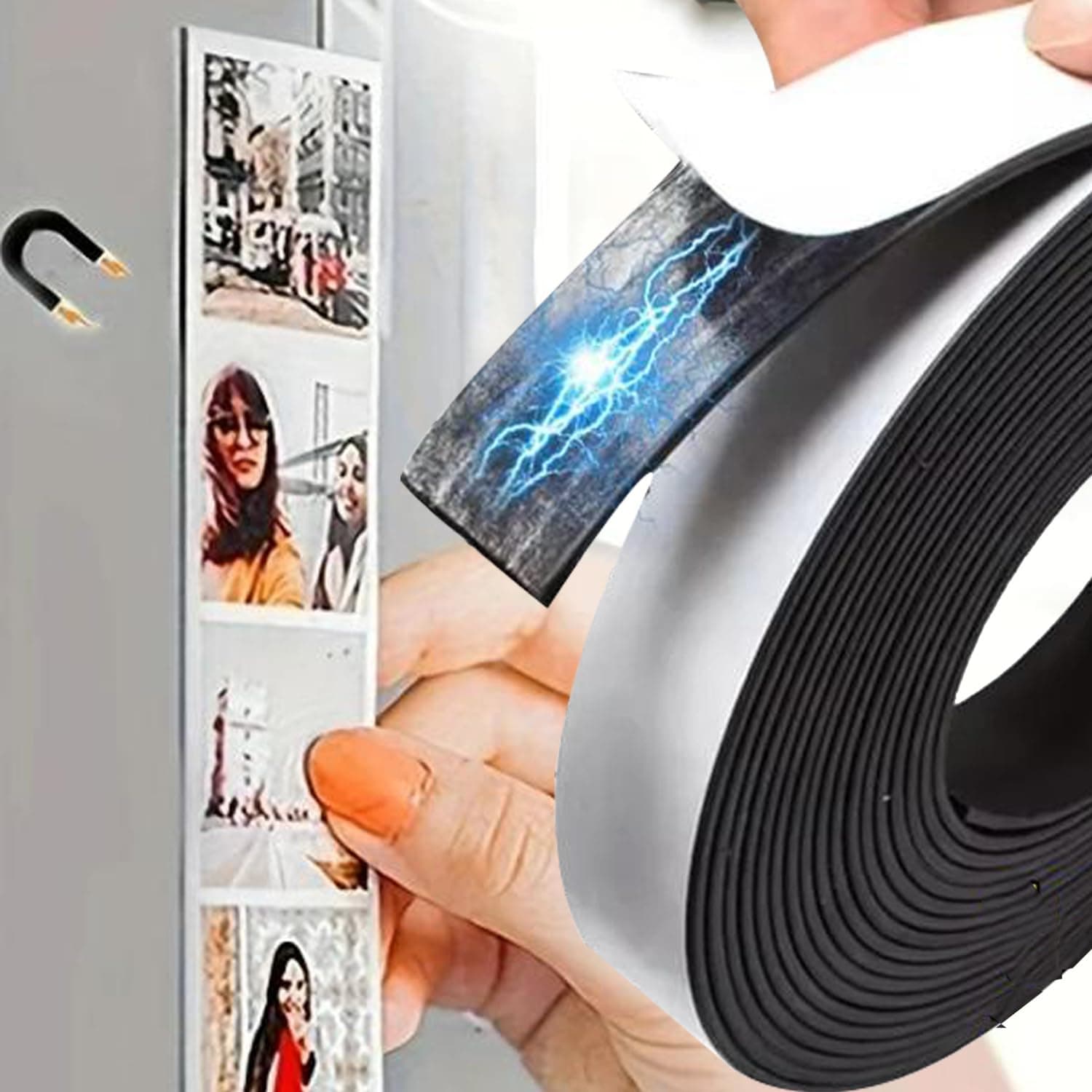 1M Self Adhesive Magnetic Strips Strong Magnetic Tape Flexible,1*0.1*100cm