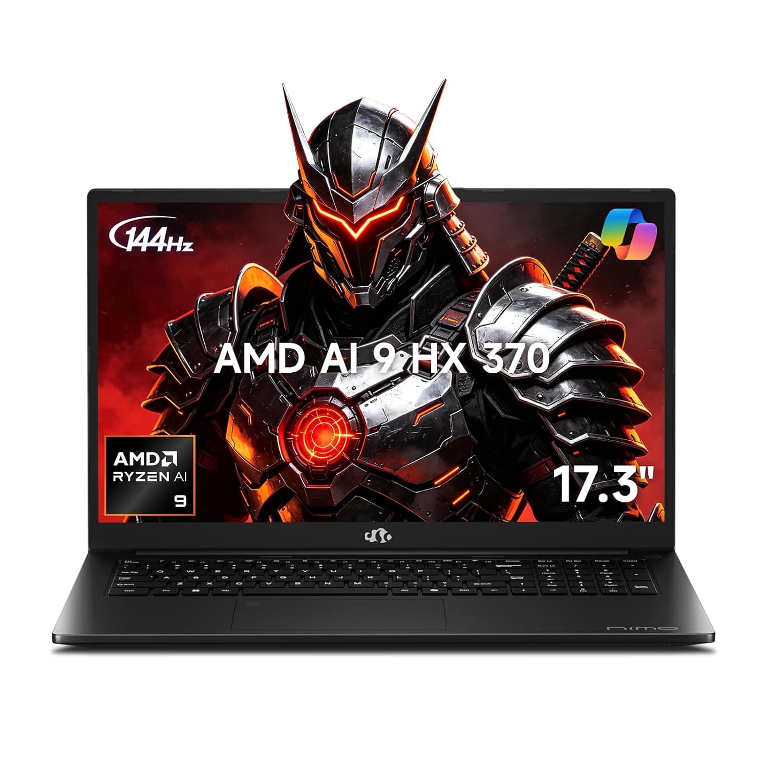 NIMO 17.3" AI Laptop, 12 Cores Ryzen AI 9 HX 370 64GB RAM 1TB SSD (Beat Ultra 9 285H Up to 5.1GHz), Radeon 890M, 100W fast PD 144Hz FHD Backlit KB USB 4.0 for Gamer & Business 2-Yr warranty