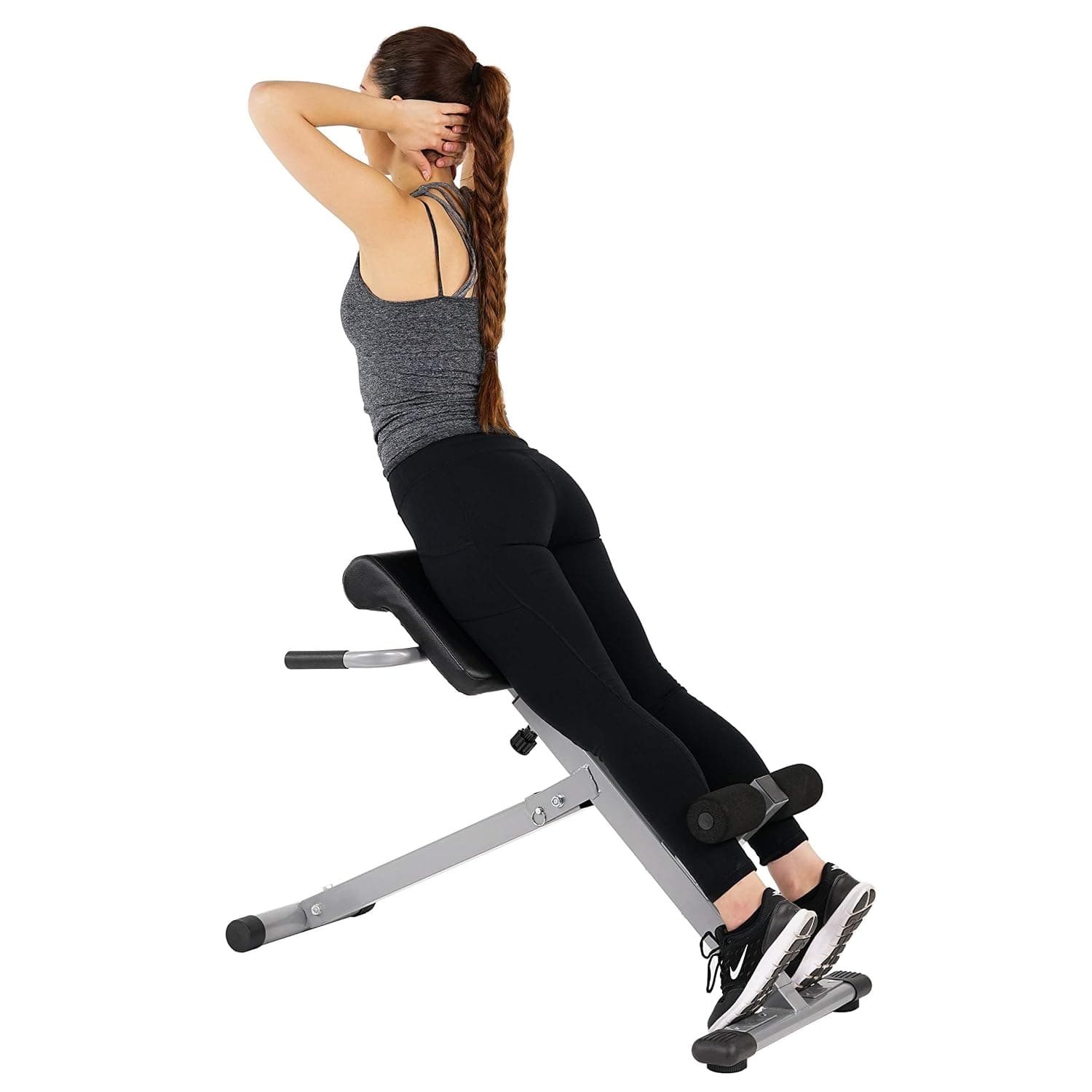 Sunny Health & Fitness Foldable Roman Chair, Back Hyperextension Bench