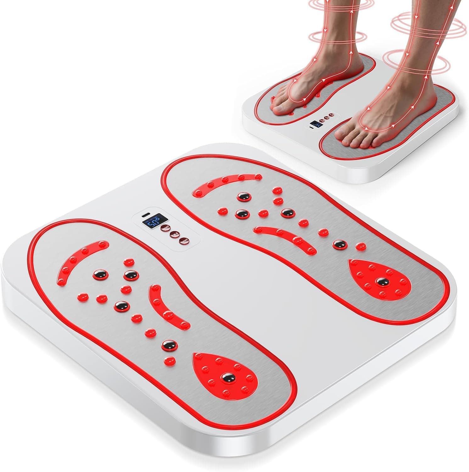 EMS Foot Massager, Blood Circulation Stimulator for Feet & Legs, Foot Massager Promotes Foot Circulation, Foot Massage with 8 Modes & 20 Intensity Levels for Muscle Relaxation